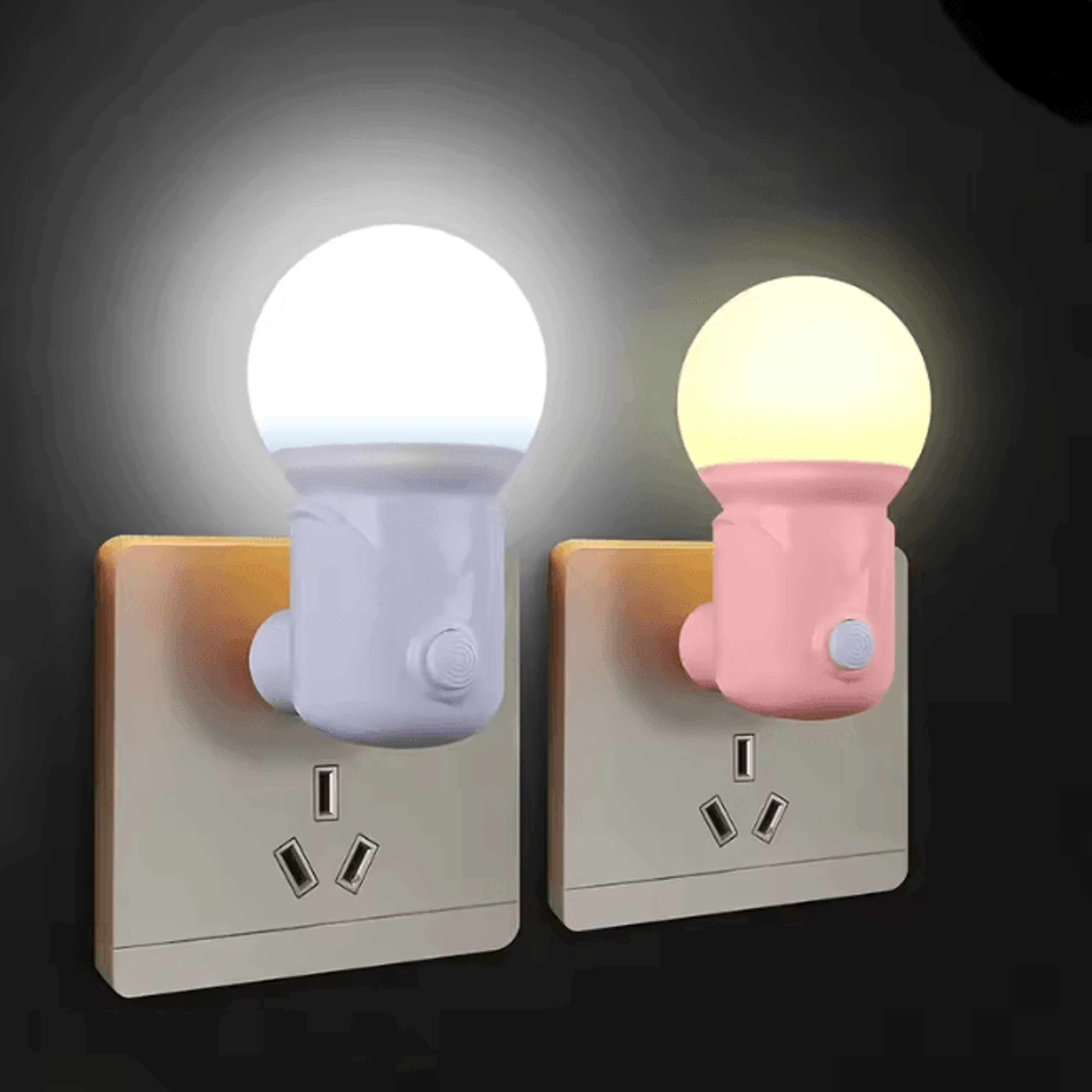 dual color plug in led night light