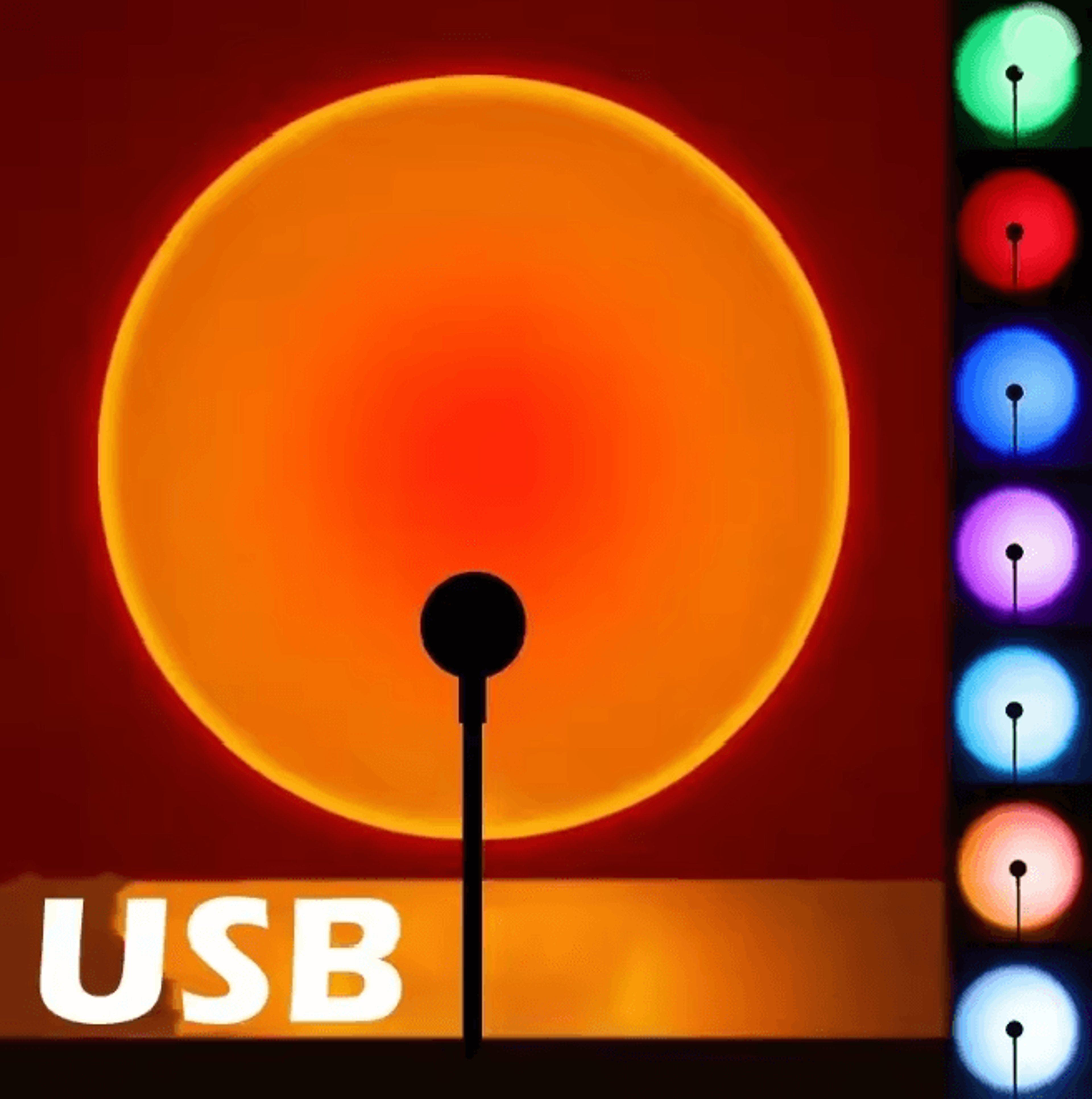 usb sunset projection night light