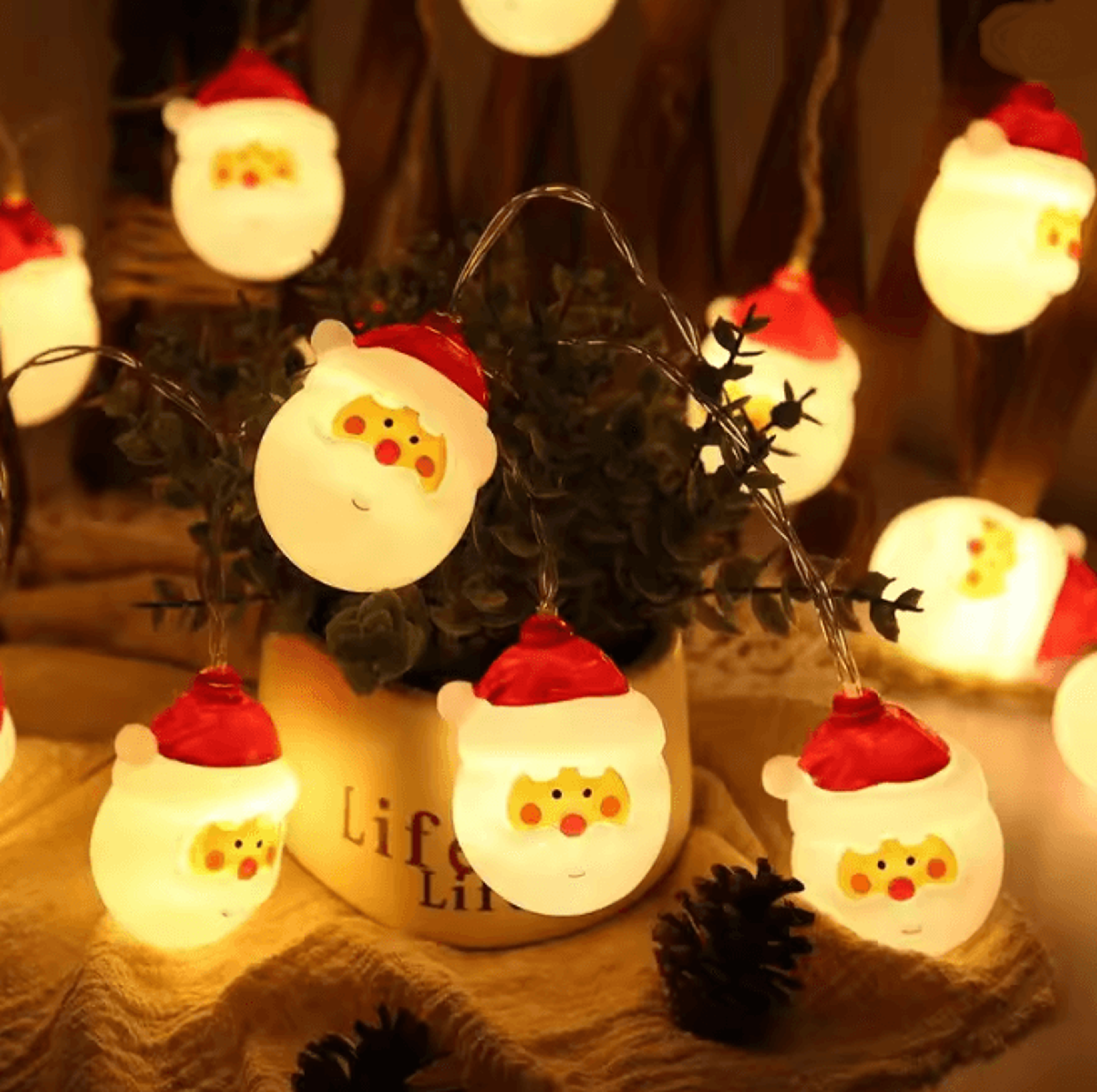 christmas led character garland lights