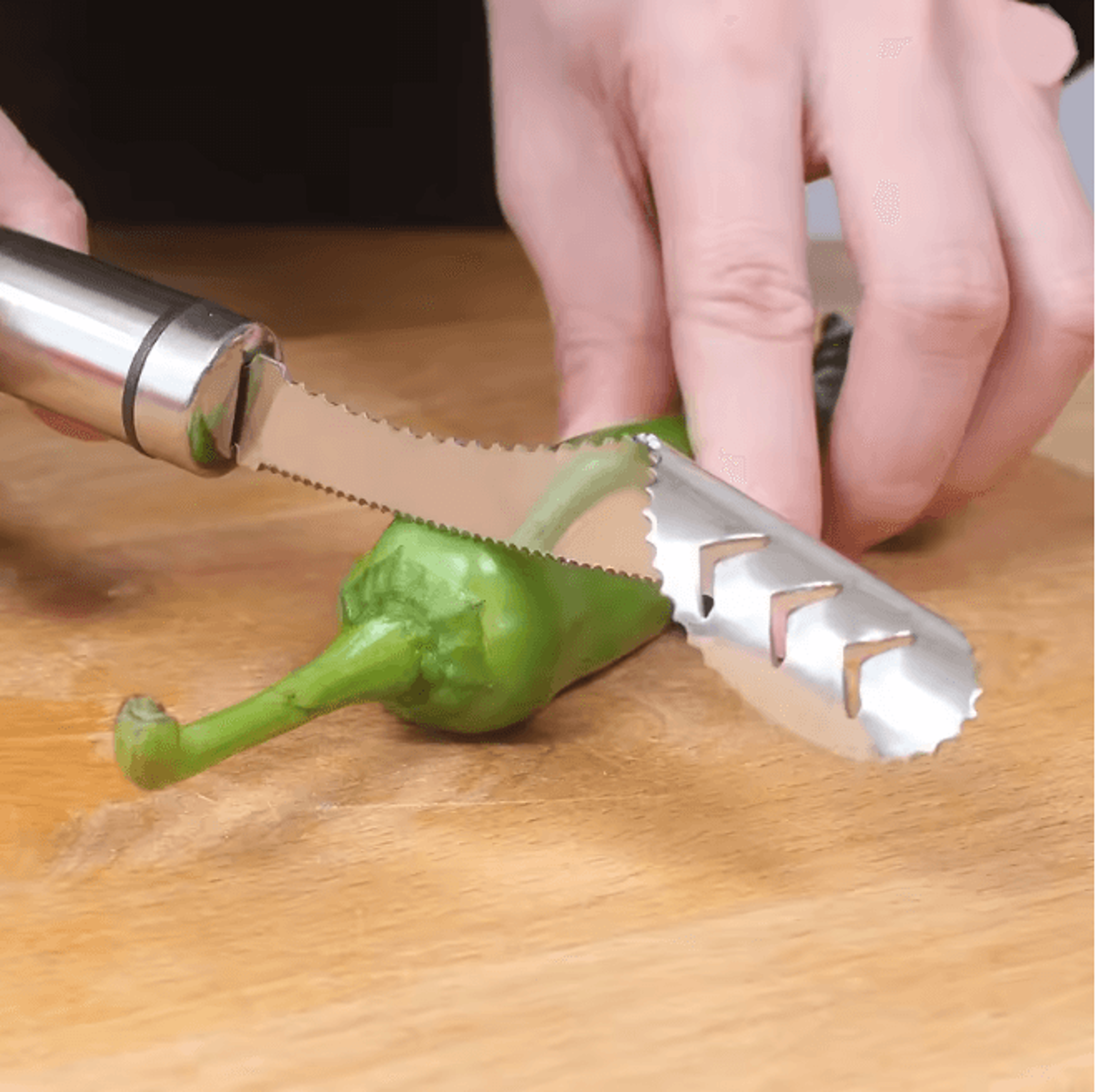 stainless steel pepper corer seed remover tool