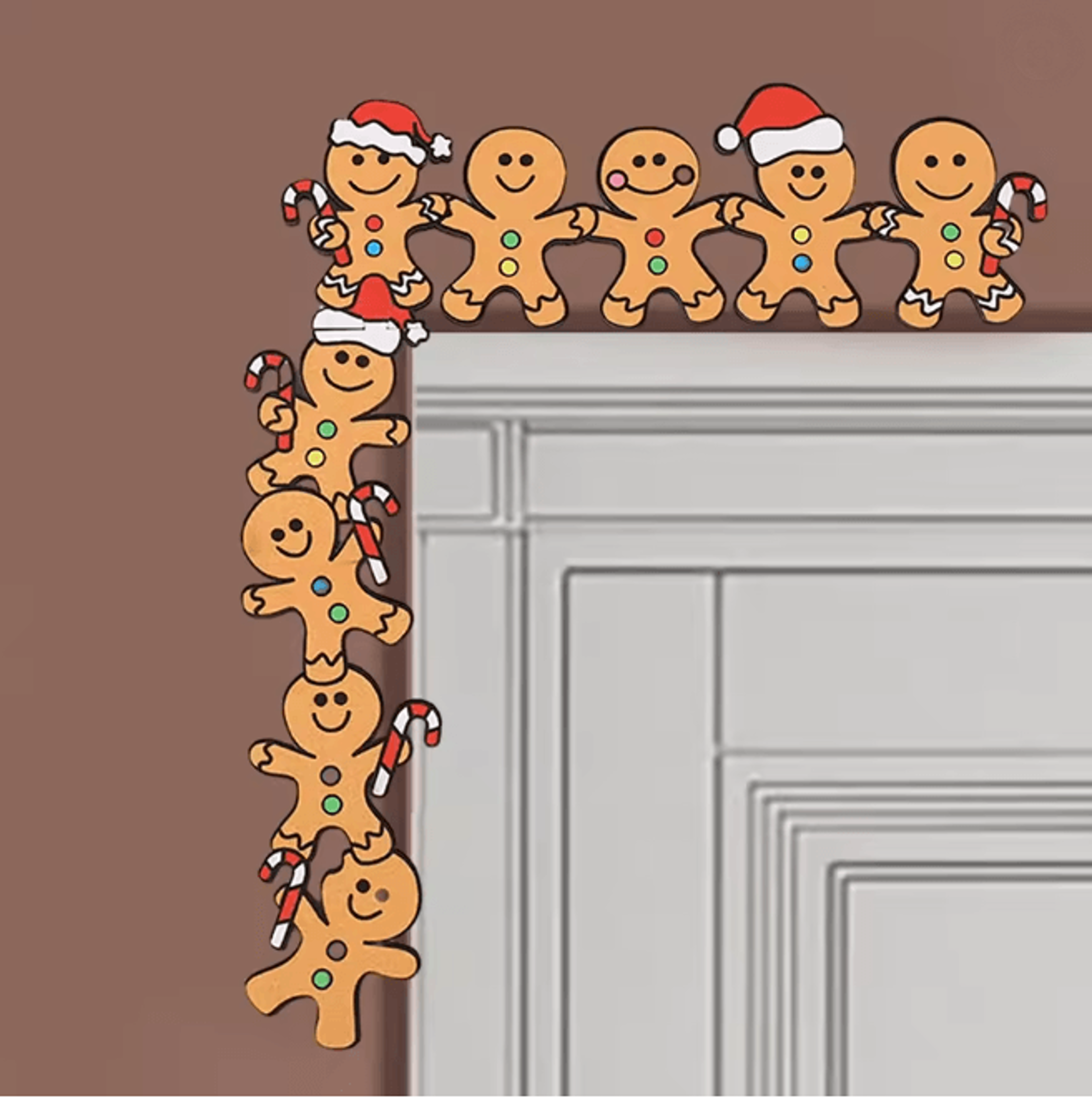 gingerbread man wooden christmas door corner decoration