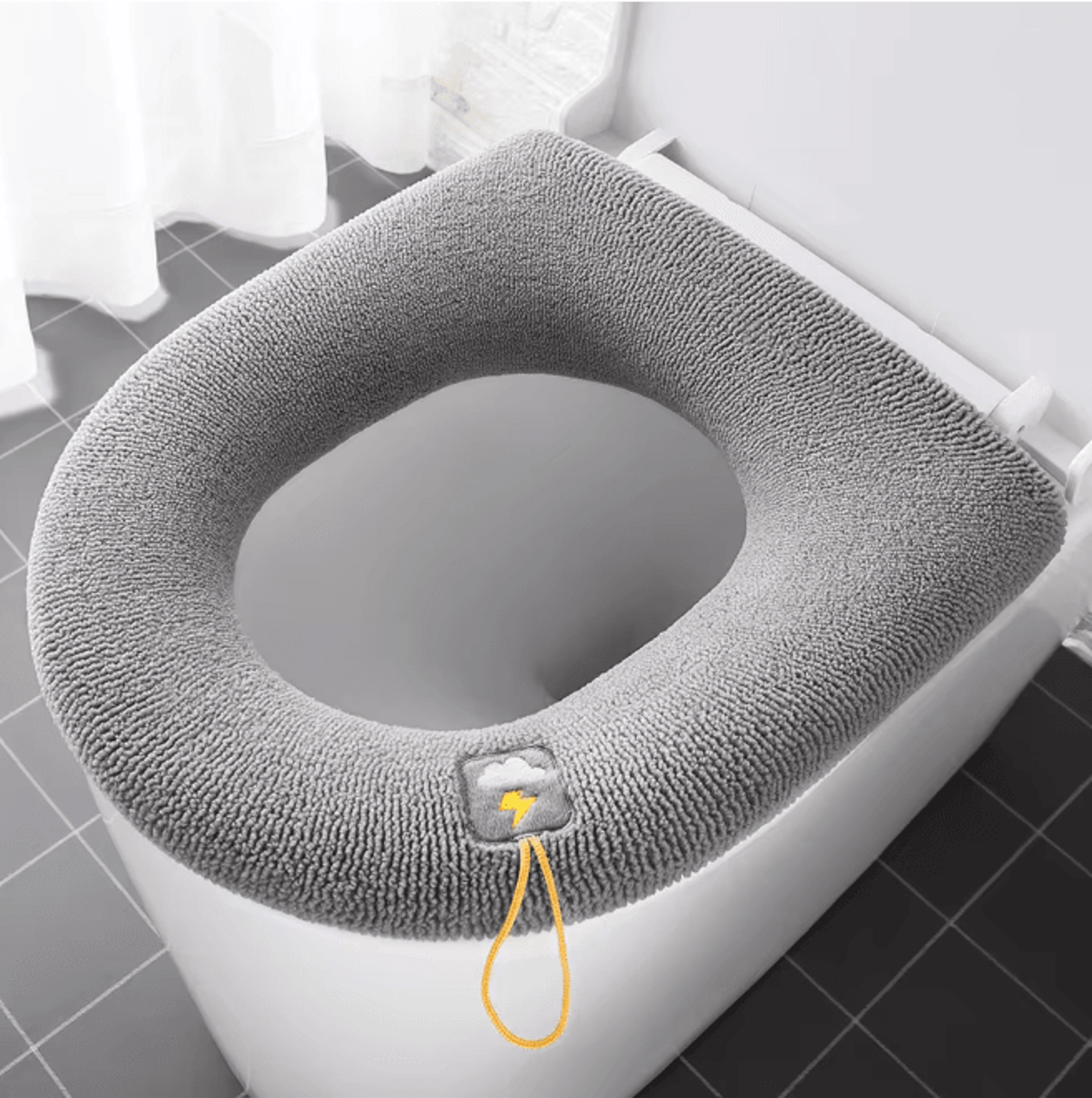 warm comfort toilet seat cushion pumpkin pattern