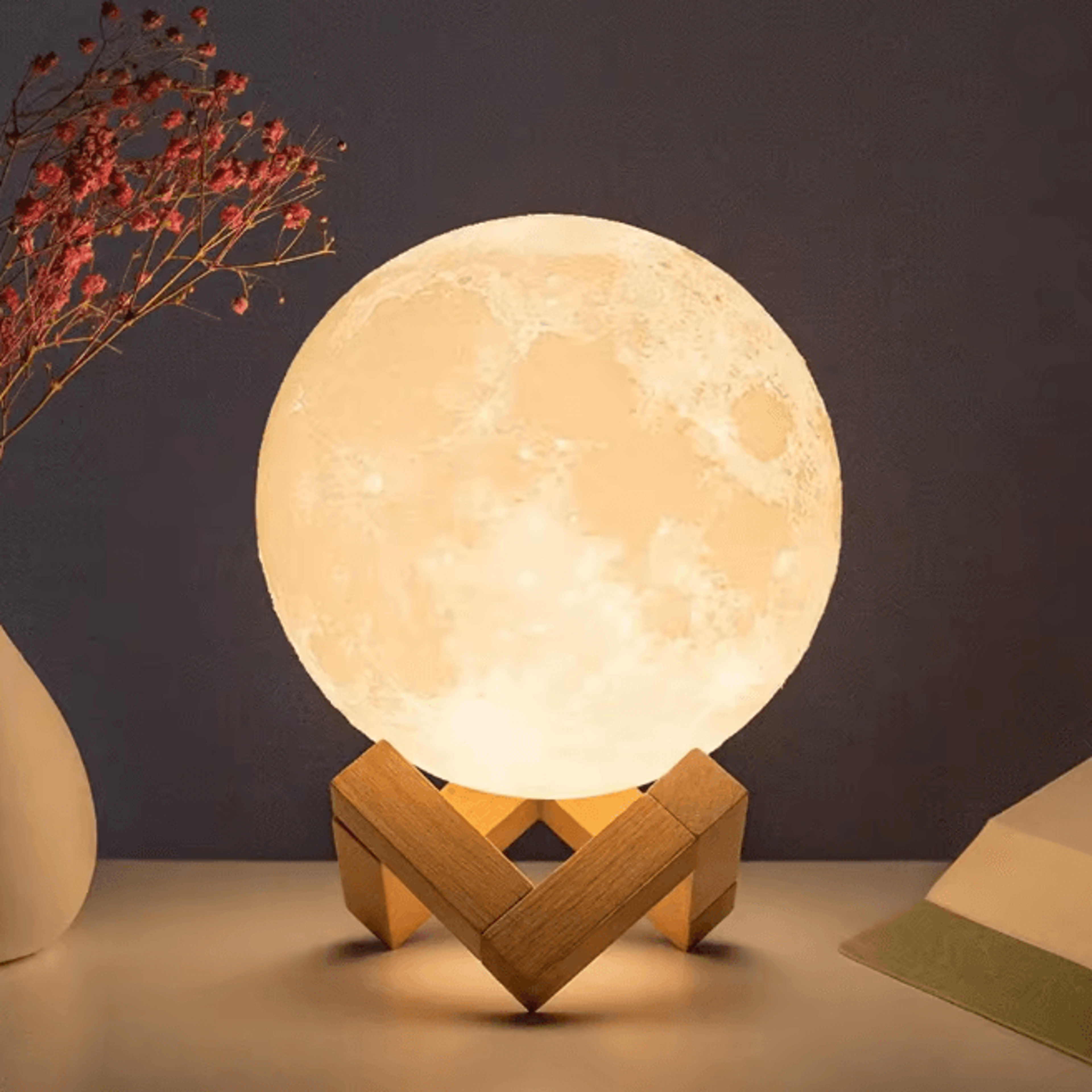 moon lamp led night light with stand