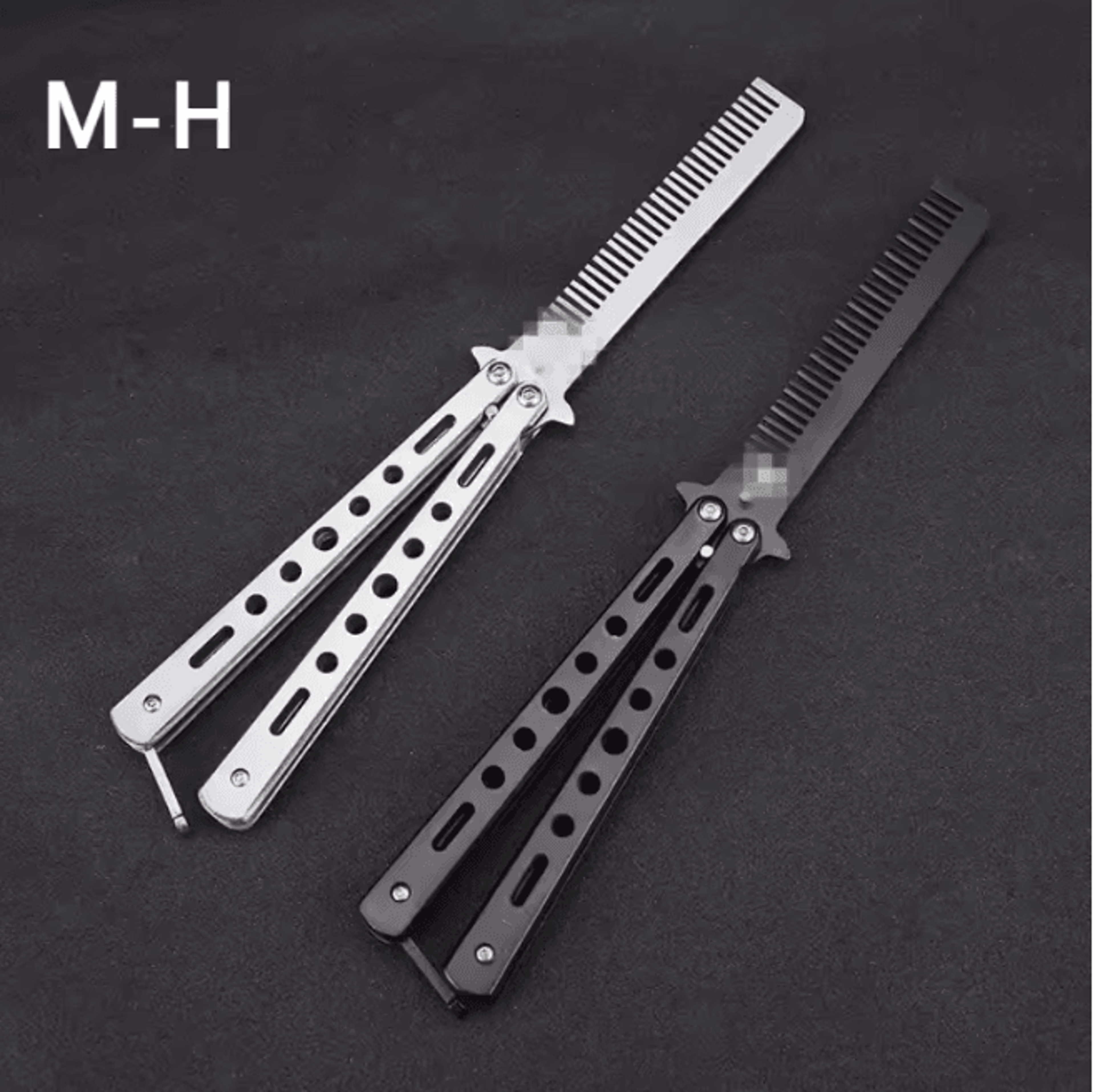 foldable training butterfly comb for hair and beard styling