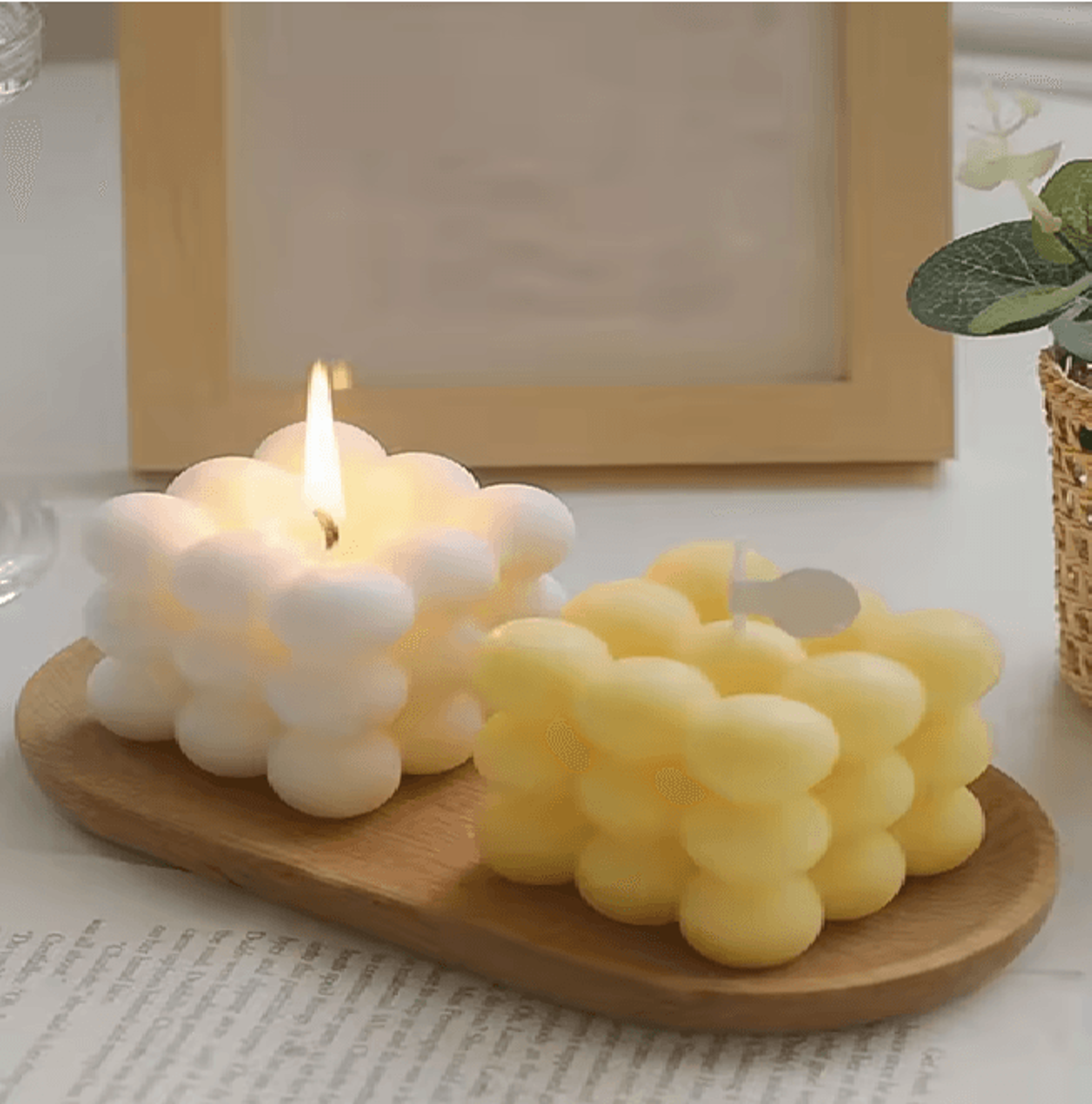 soy wax decorative cube candle