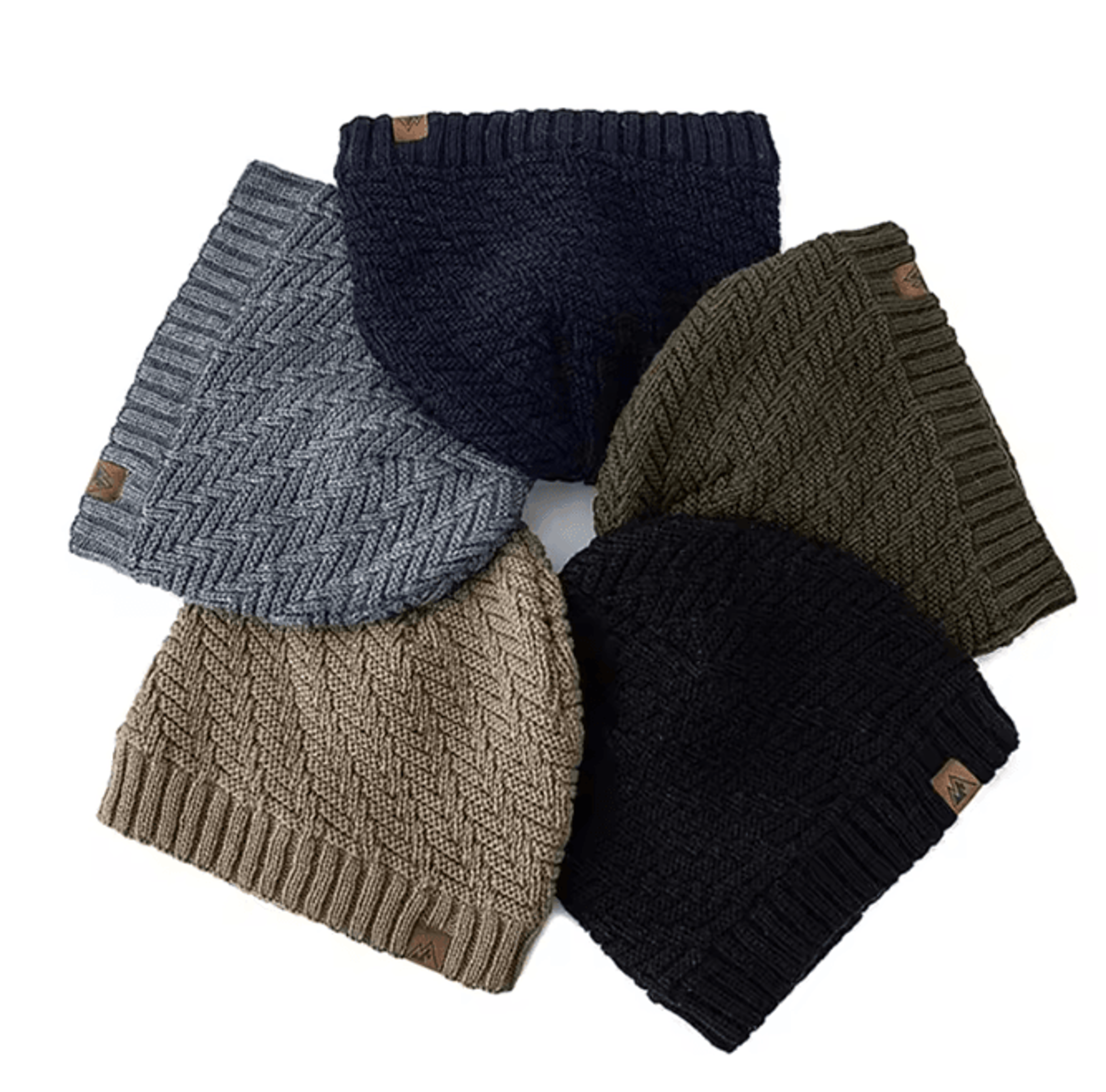 winter knit plush lined beanie hat