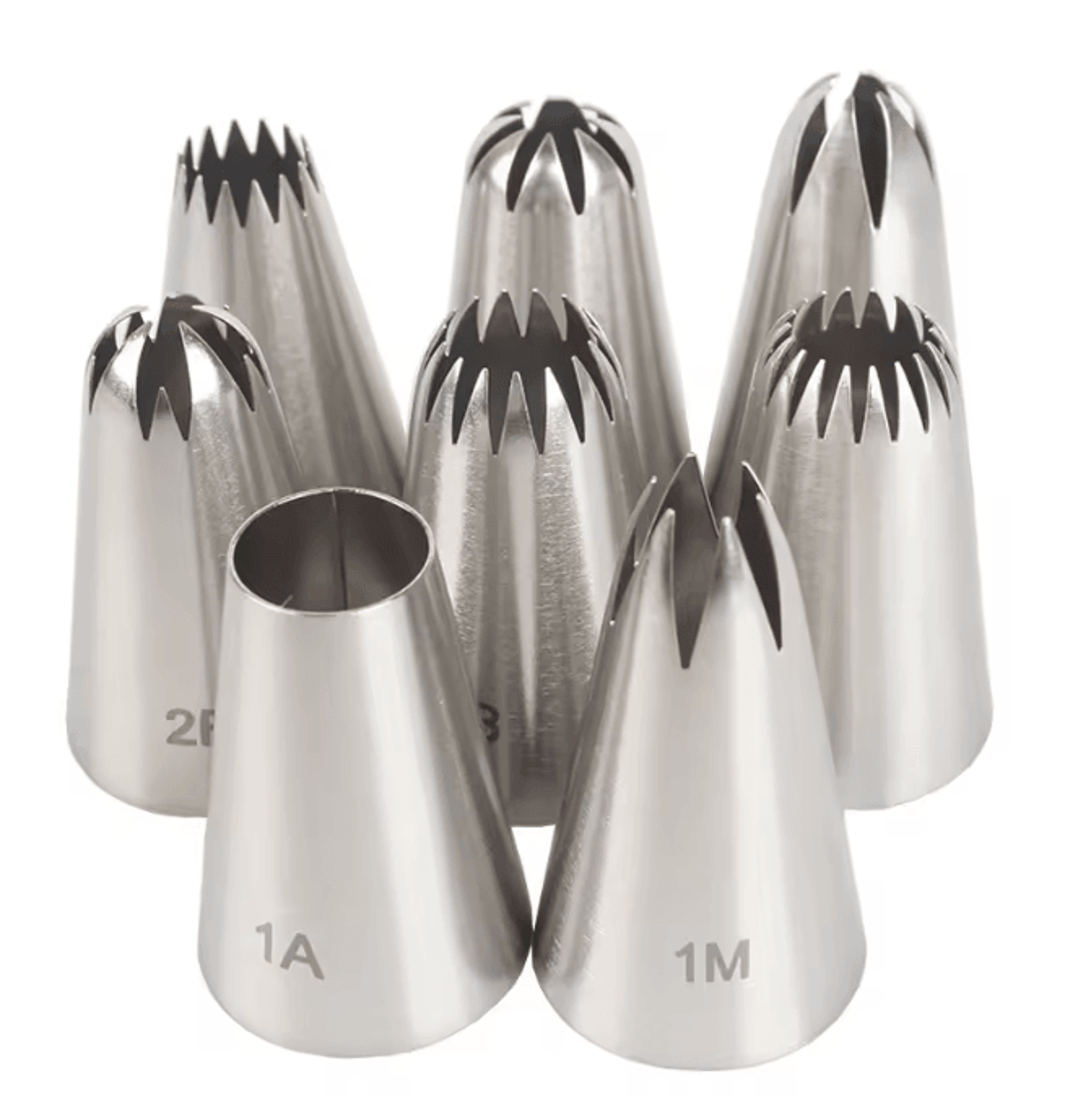 stainless steel cake piping nozzles set