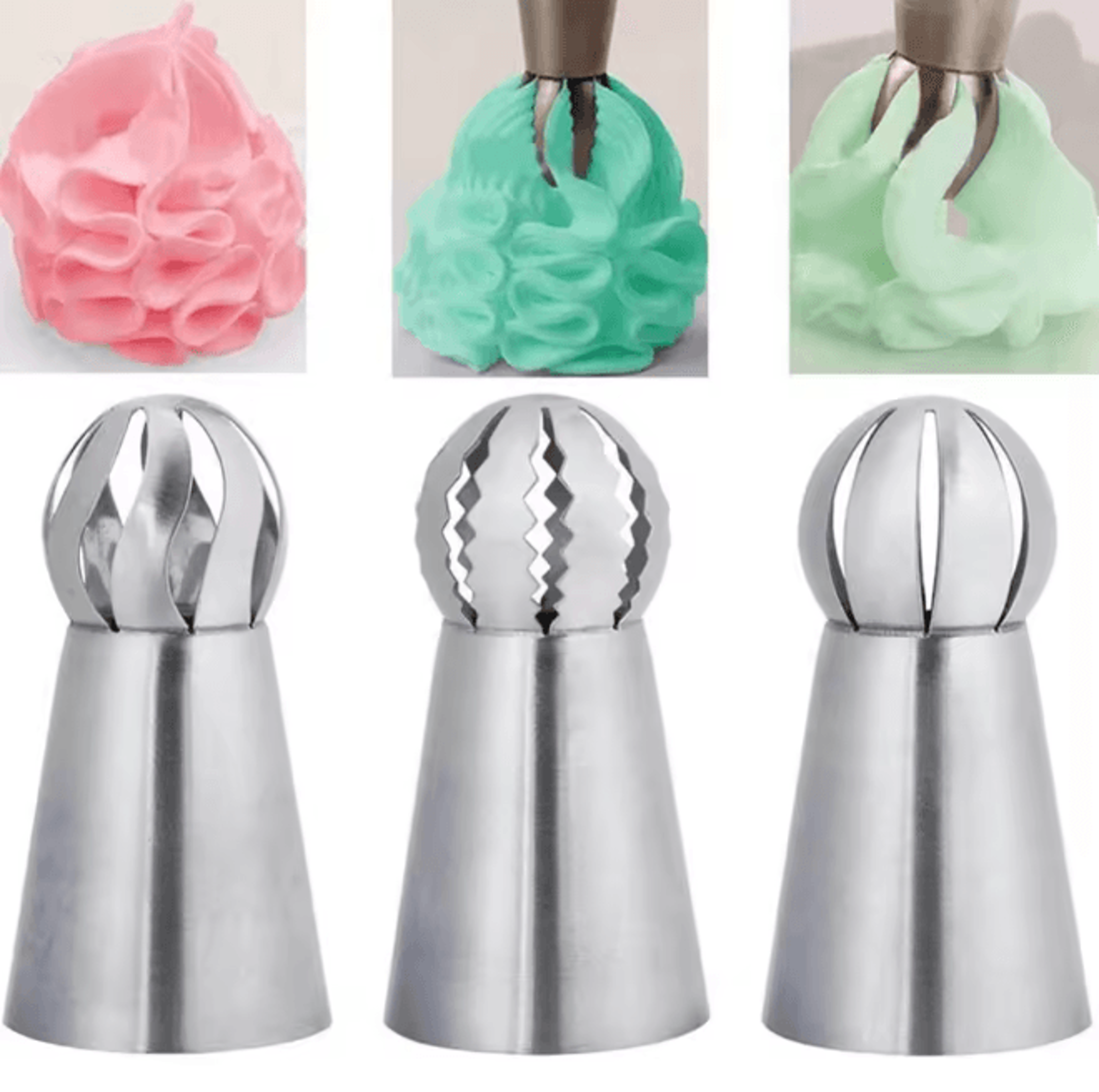 stainless steel pastry icing nozzle set