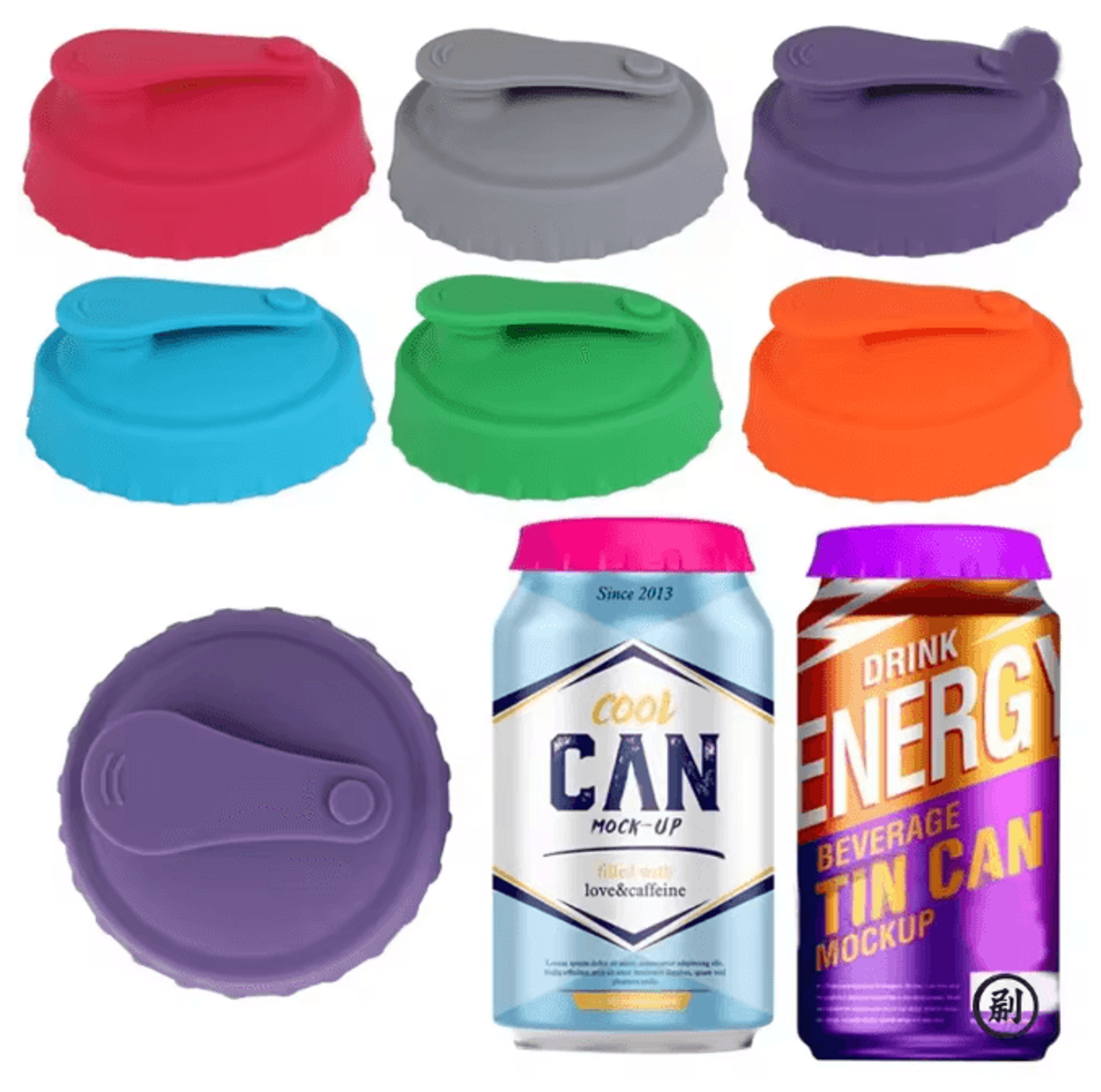 reusable silicone soda can lid