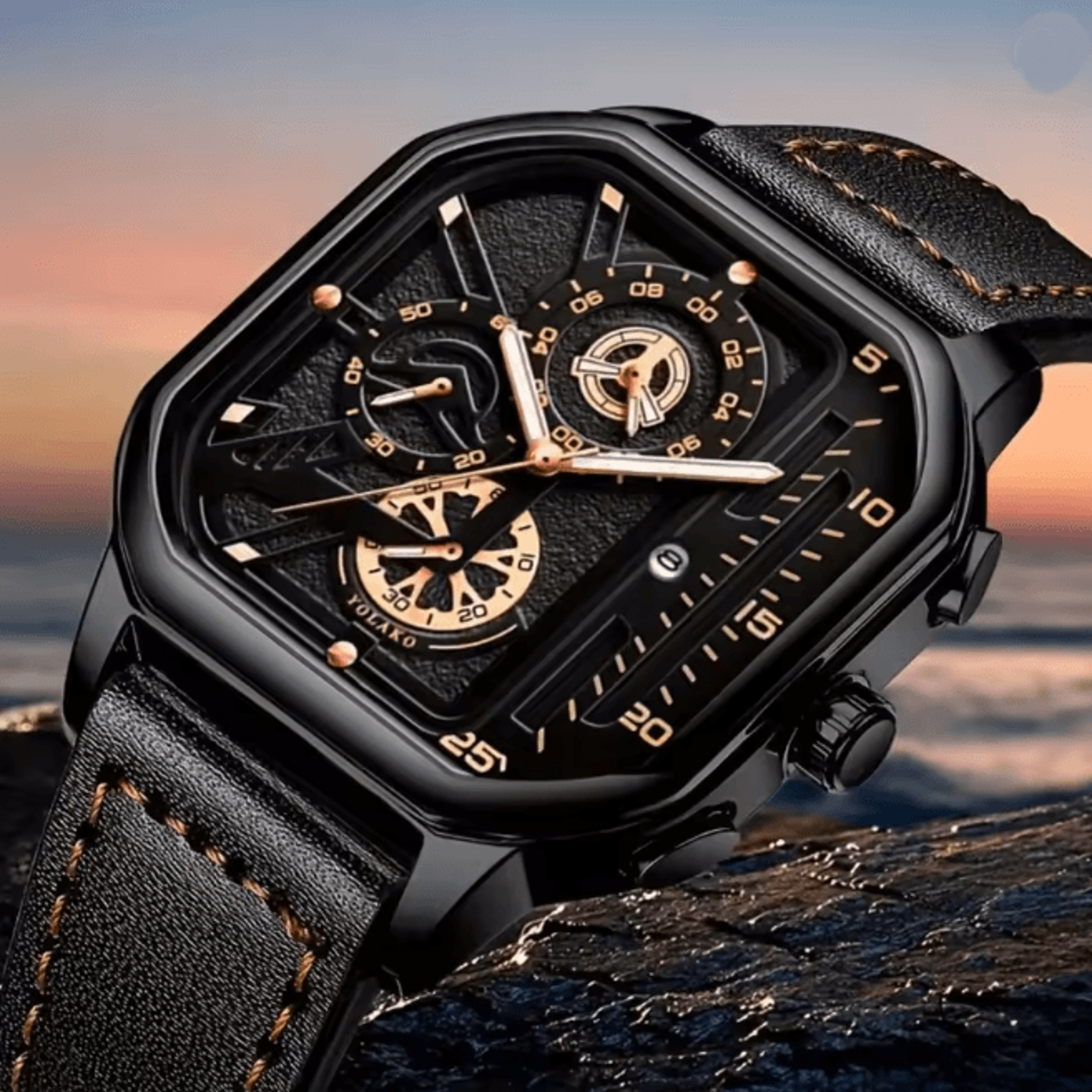 Square Dial Casual Mens Watch