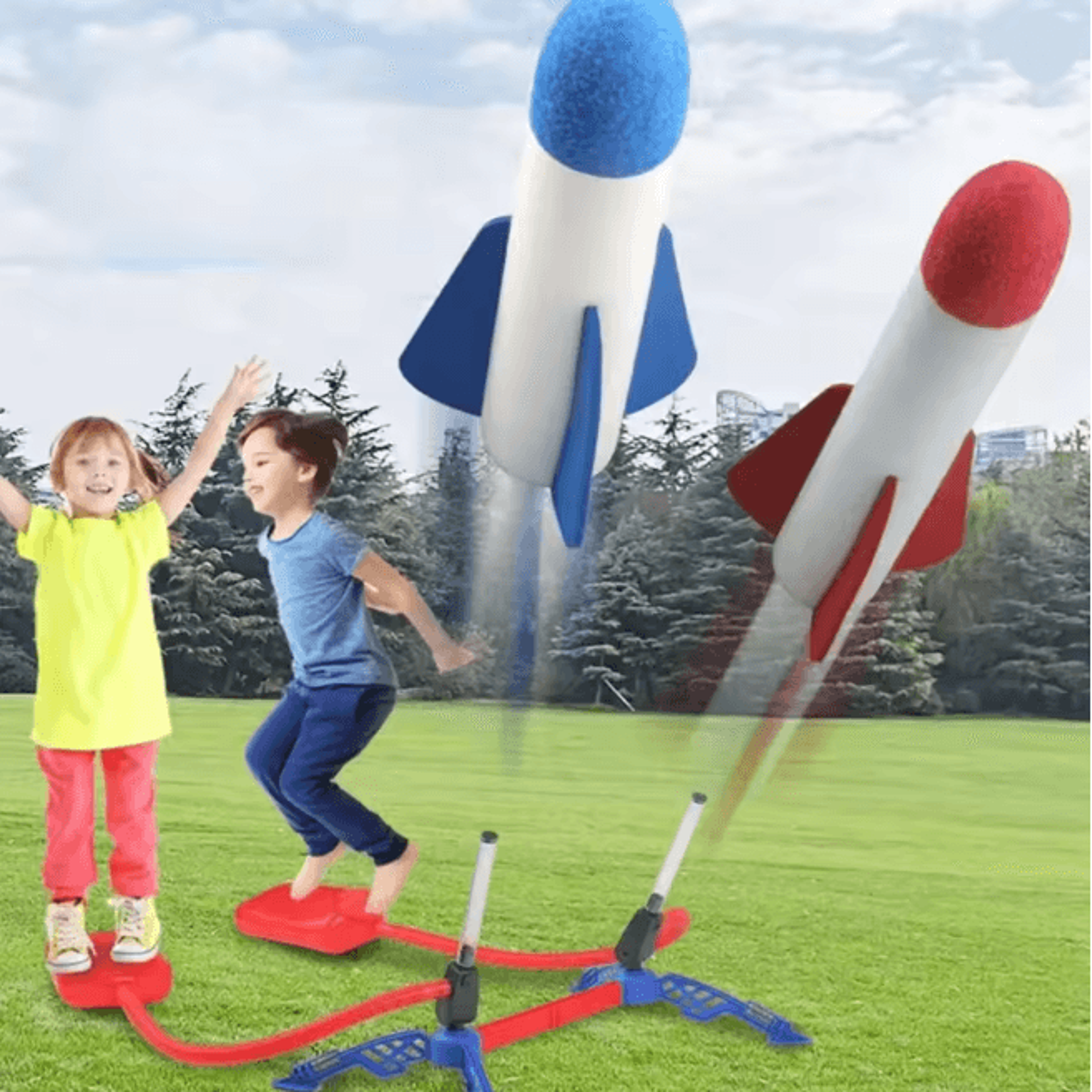 kids air powered rocket launcher