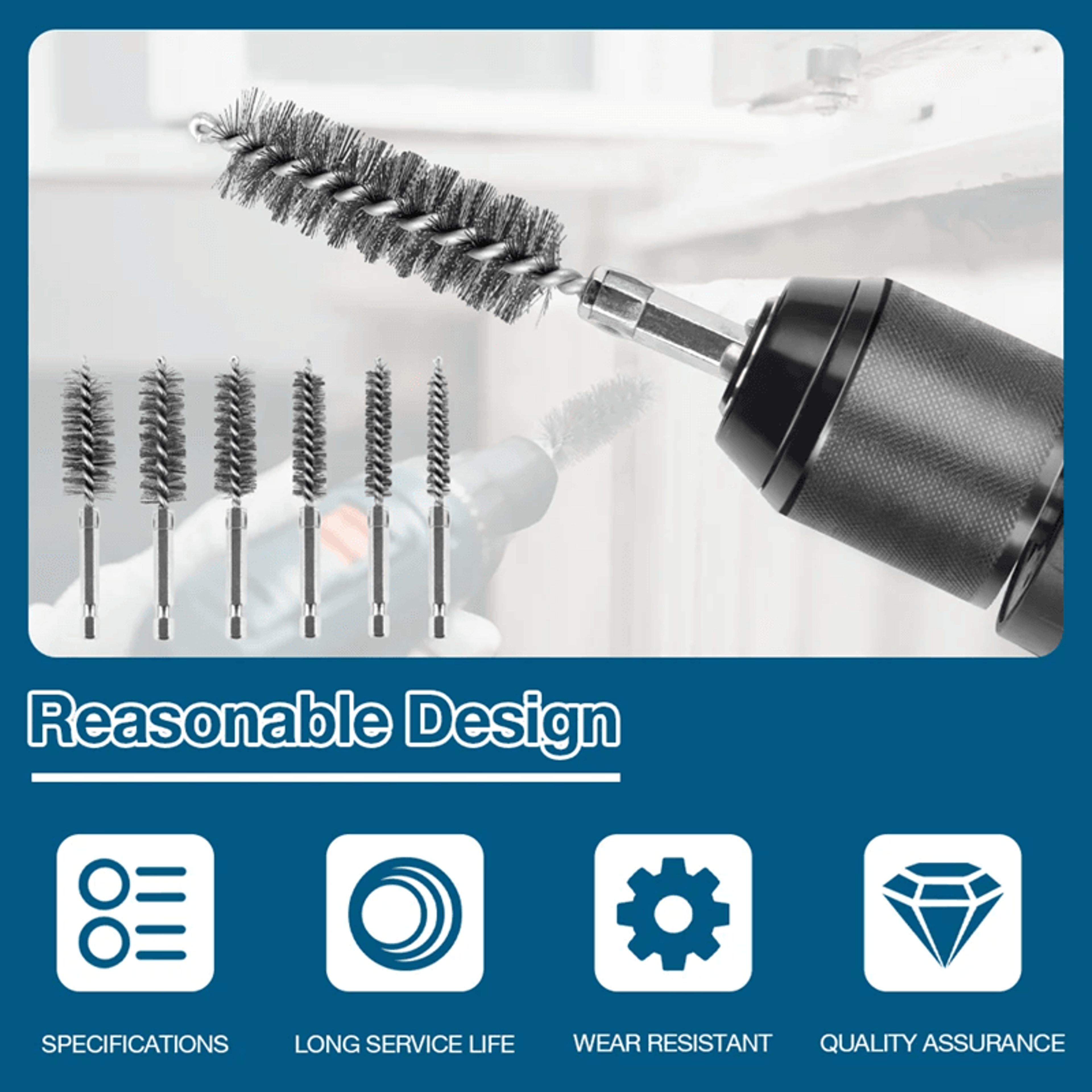 prosteel wire brush drill cleaning set