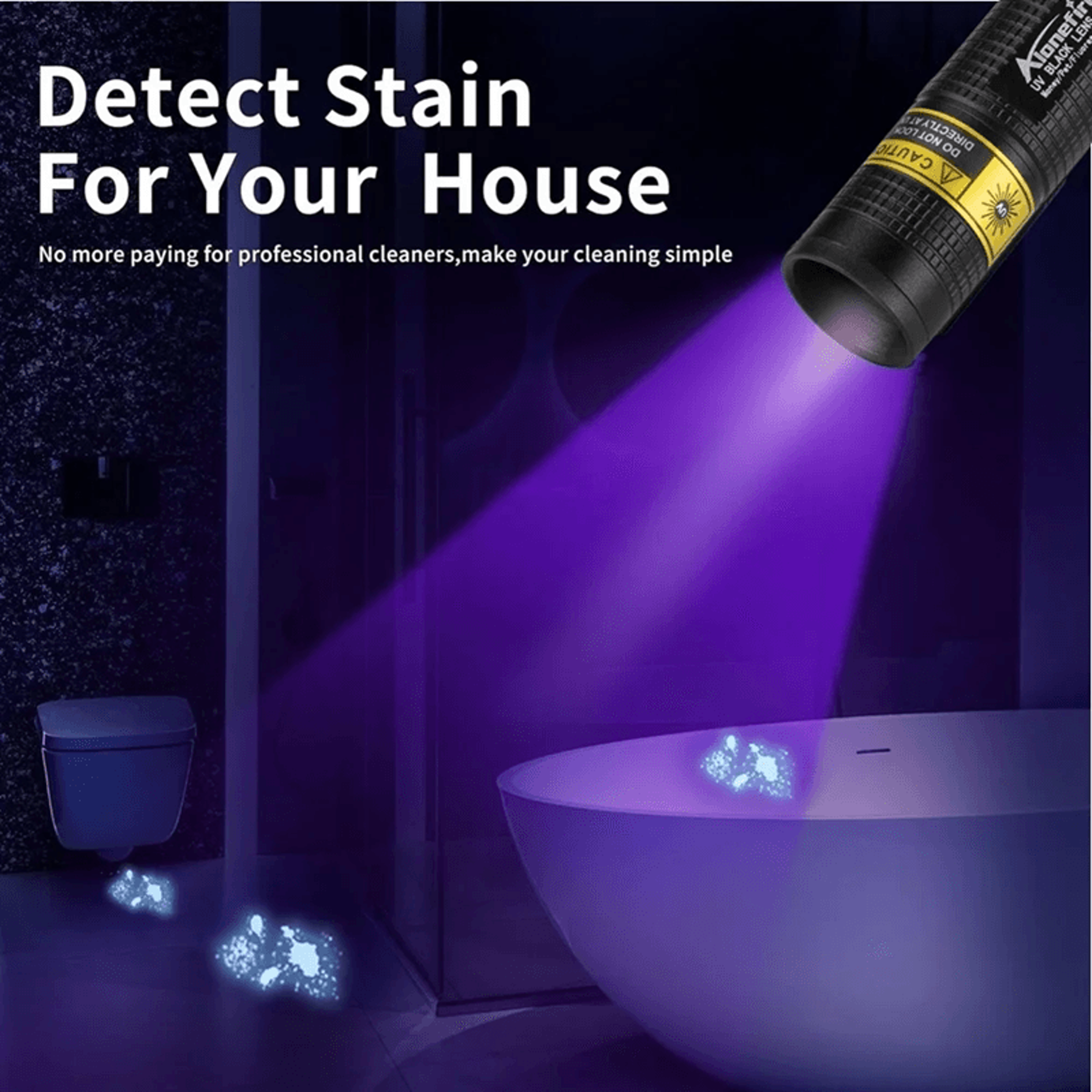 UltraSpot Rechargeable UV Blacklight Flashlight