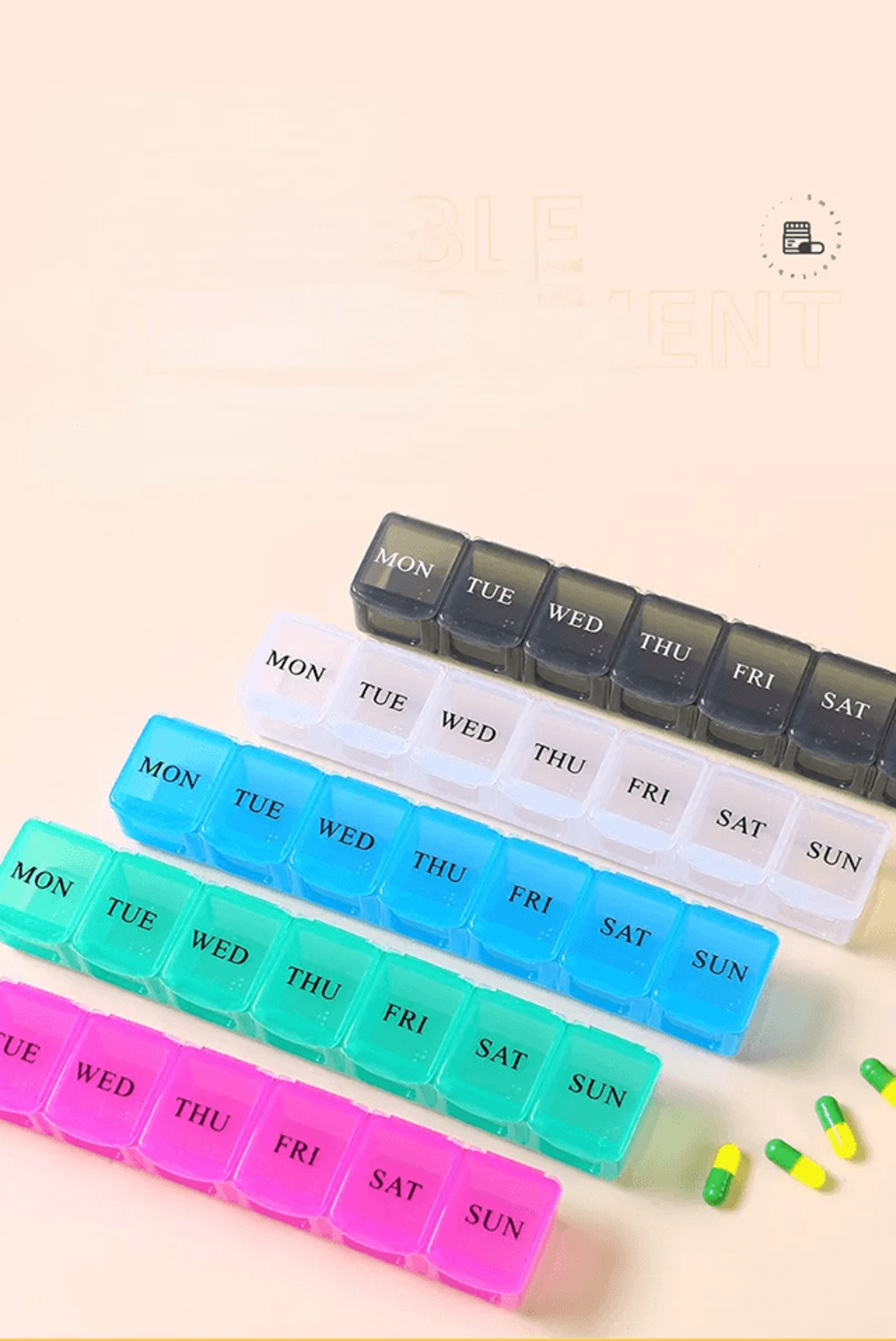 weekease 7 day pill organizer box