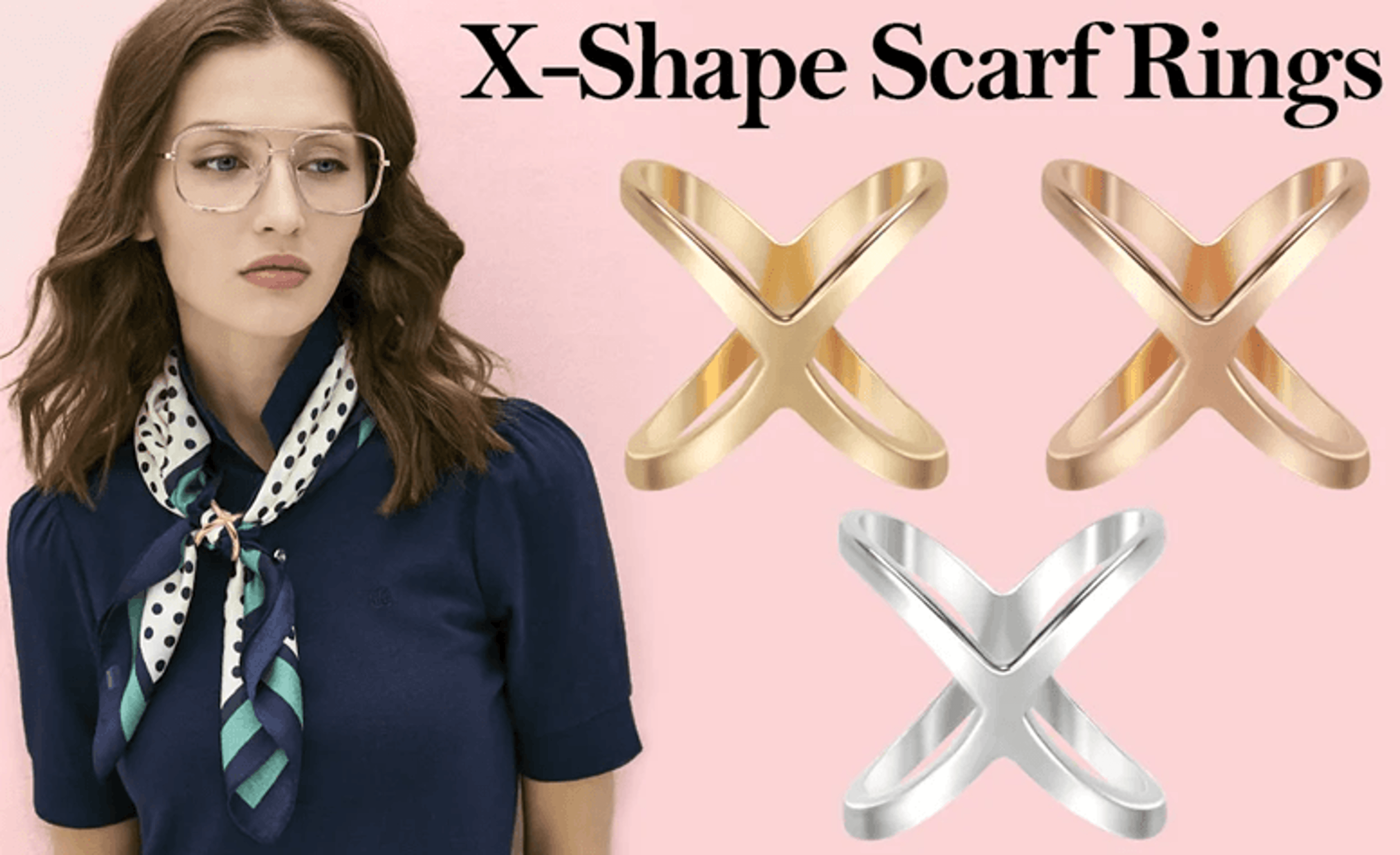 x shape scarf clip set