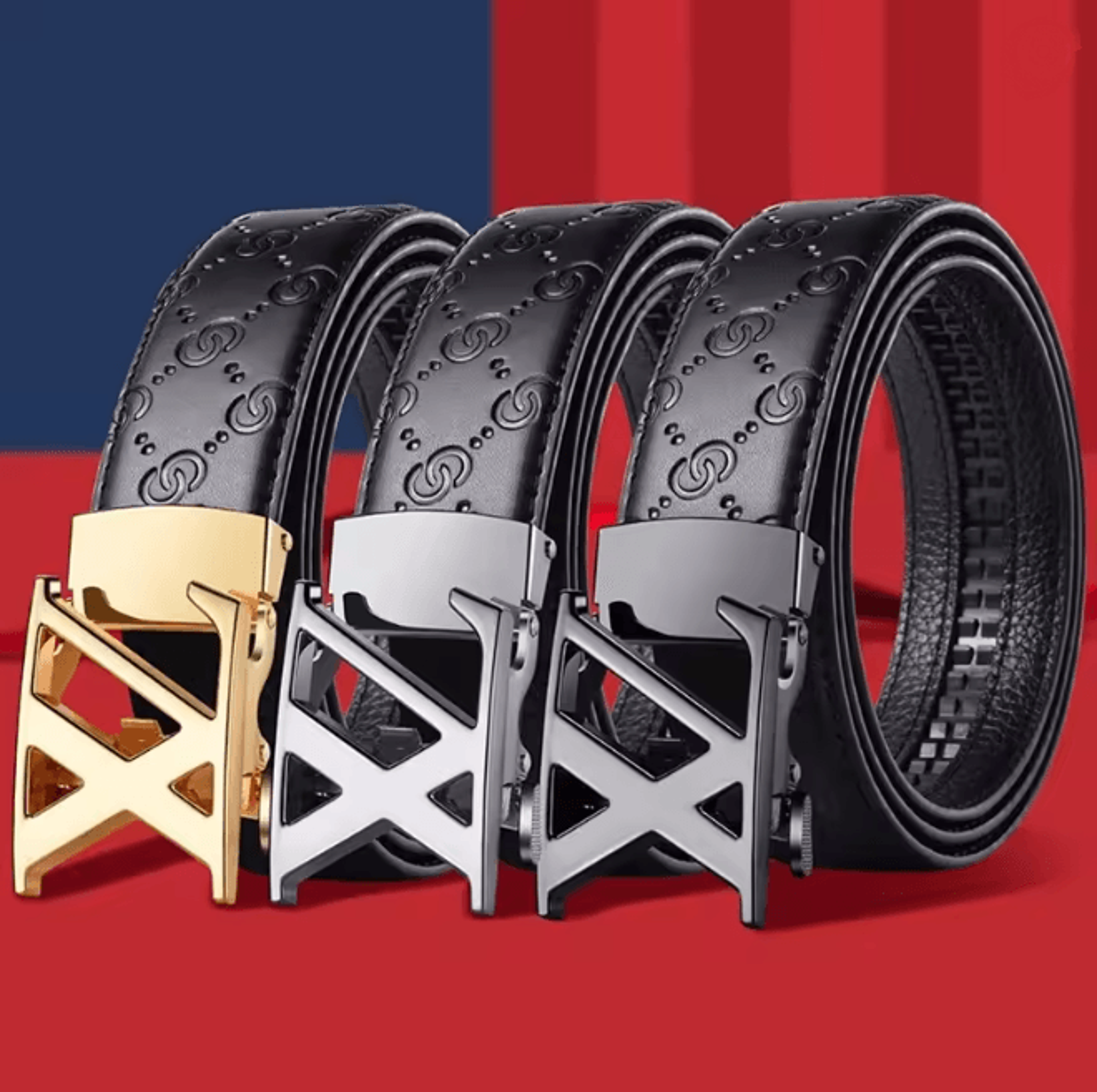 mens premium leather business belt