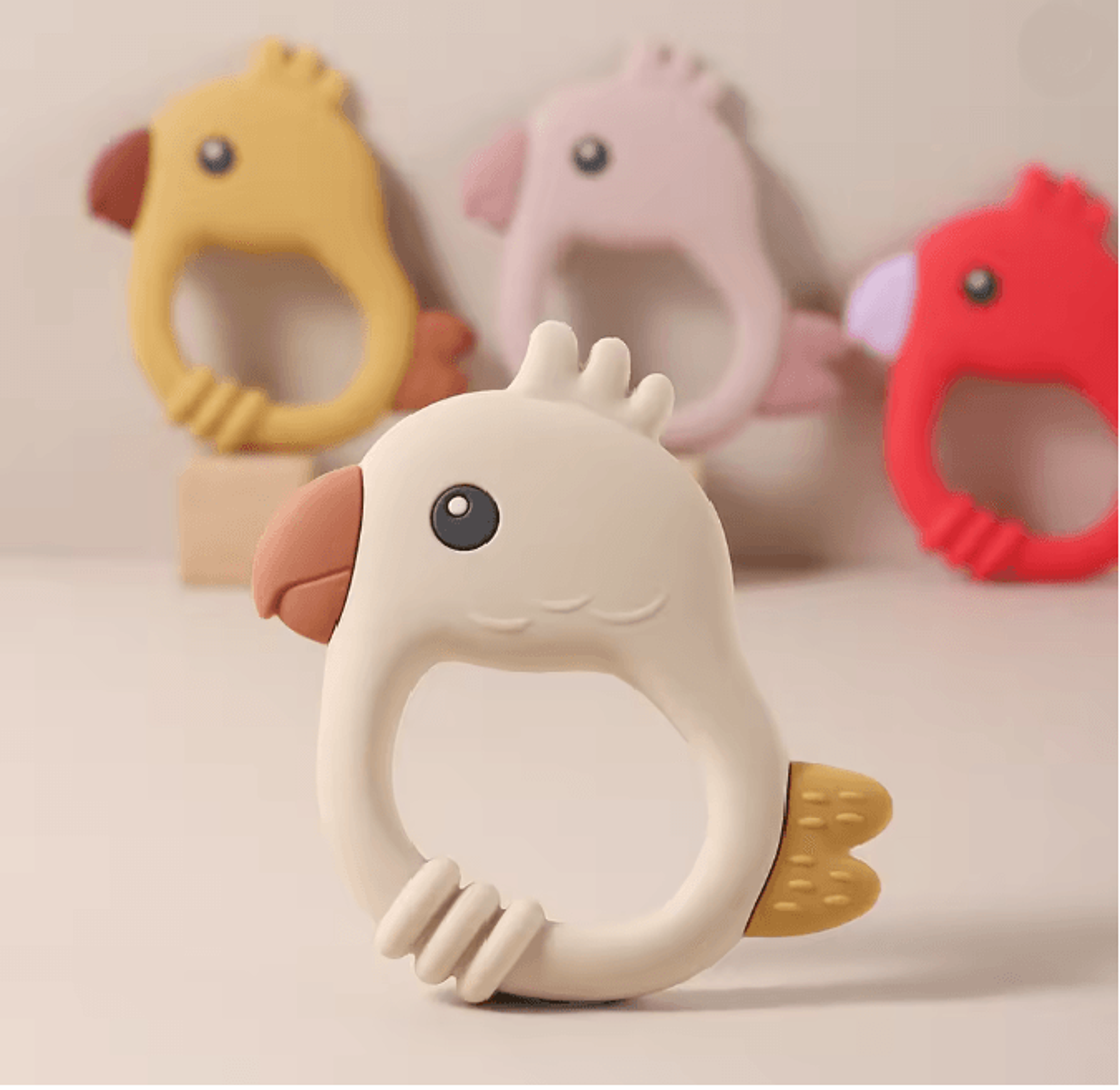 parrot silicone baby teether