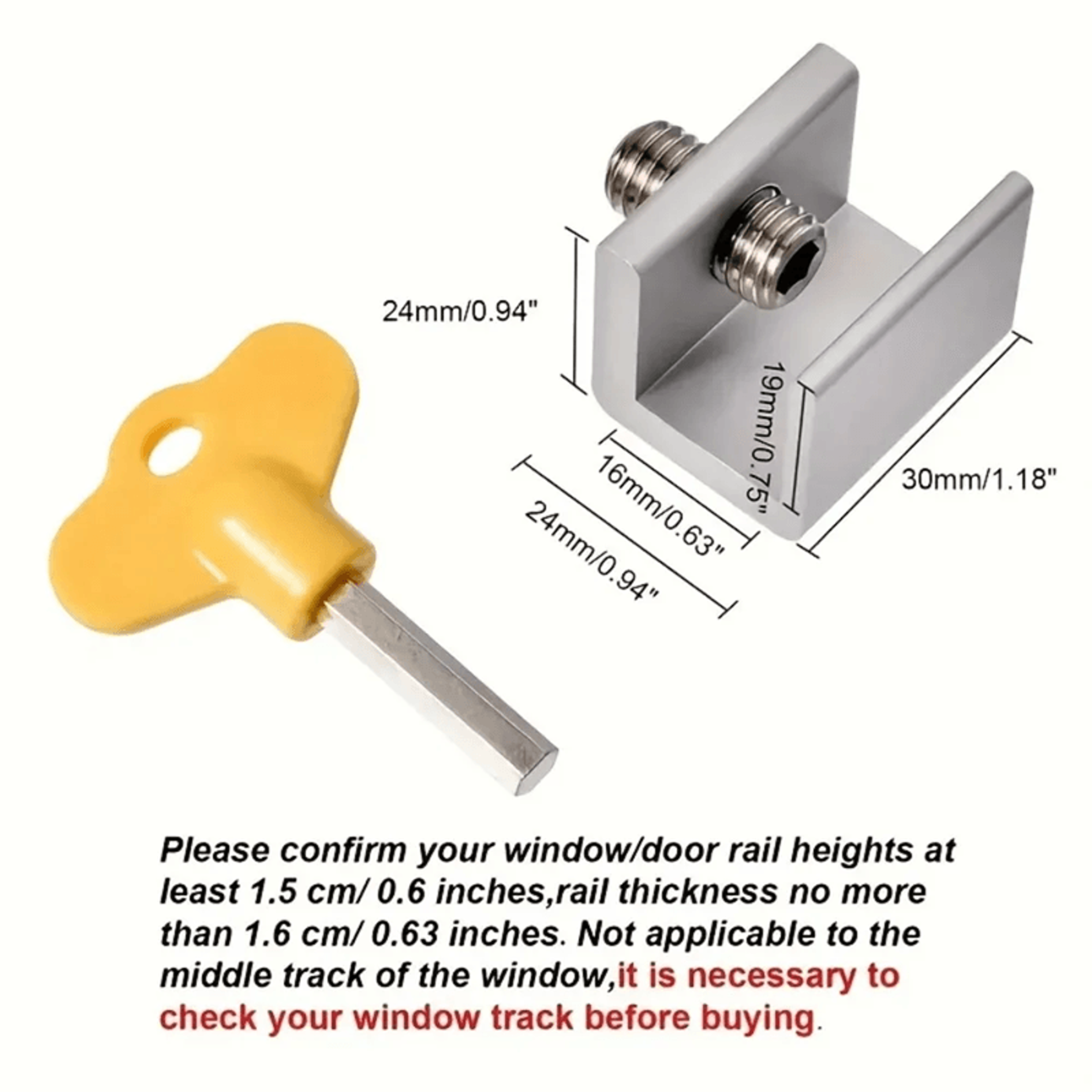 non drilling window safety lock set