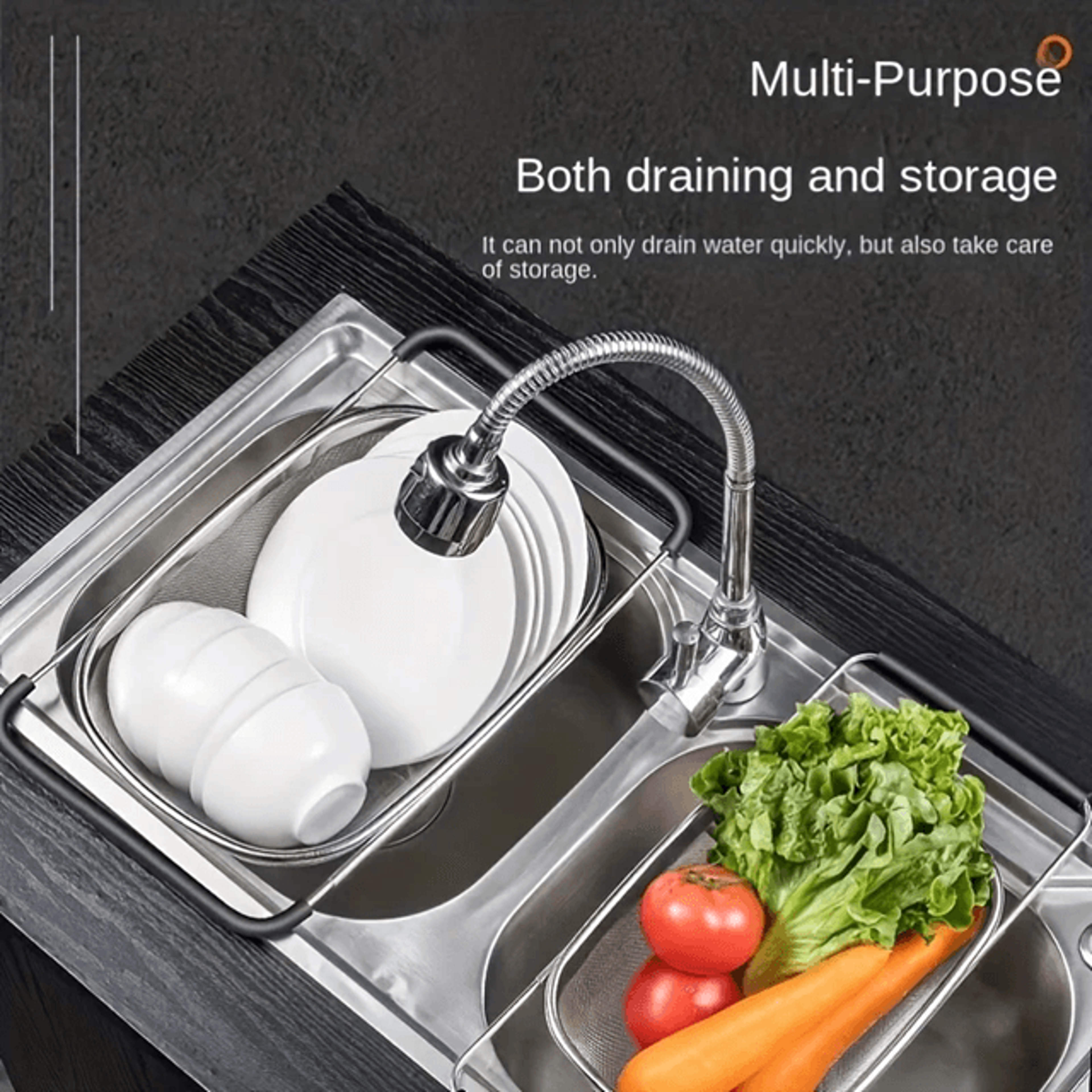 adjustable stainless steel sink colander