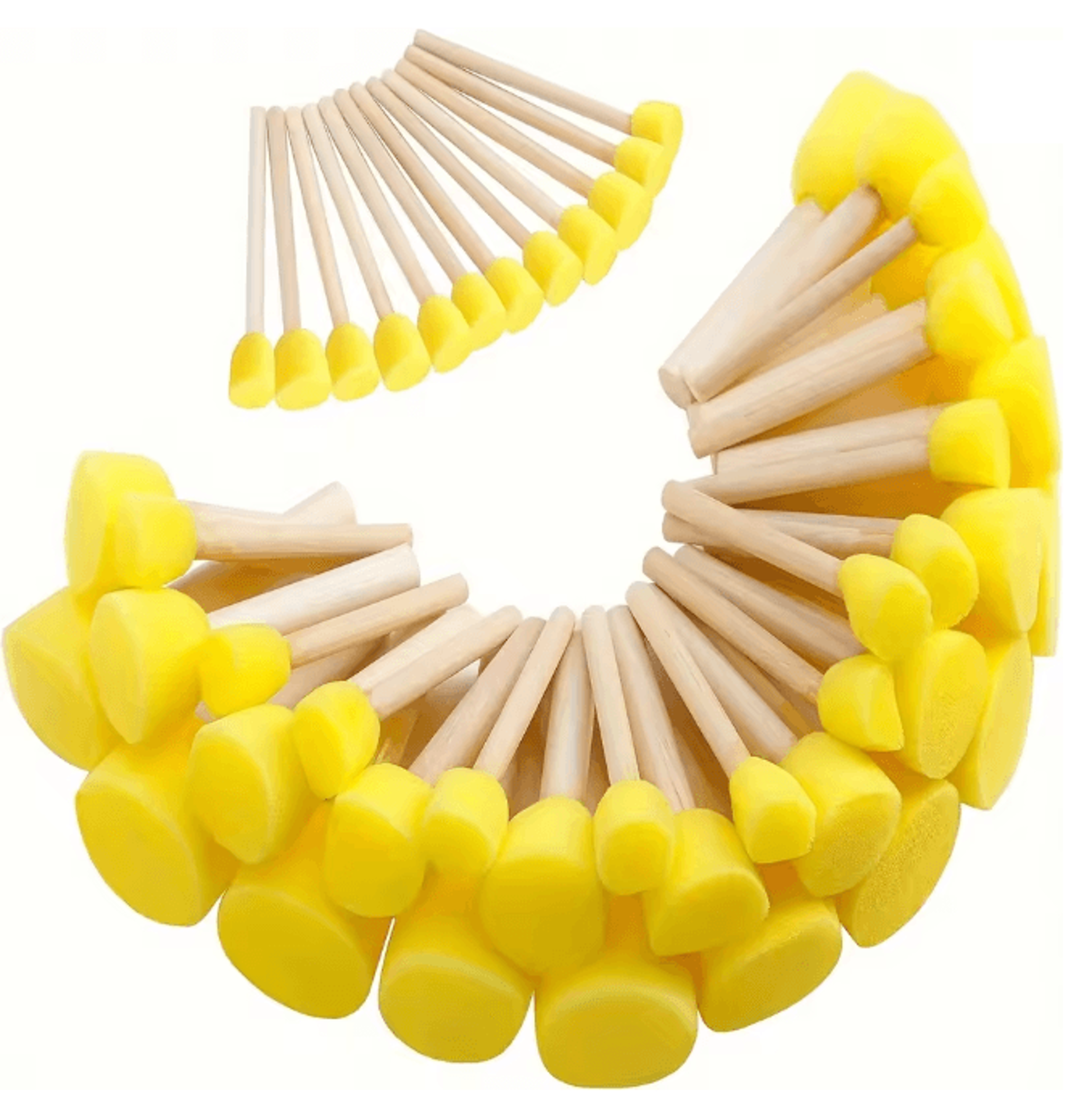 yellow mushroom head sponge brush set