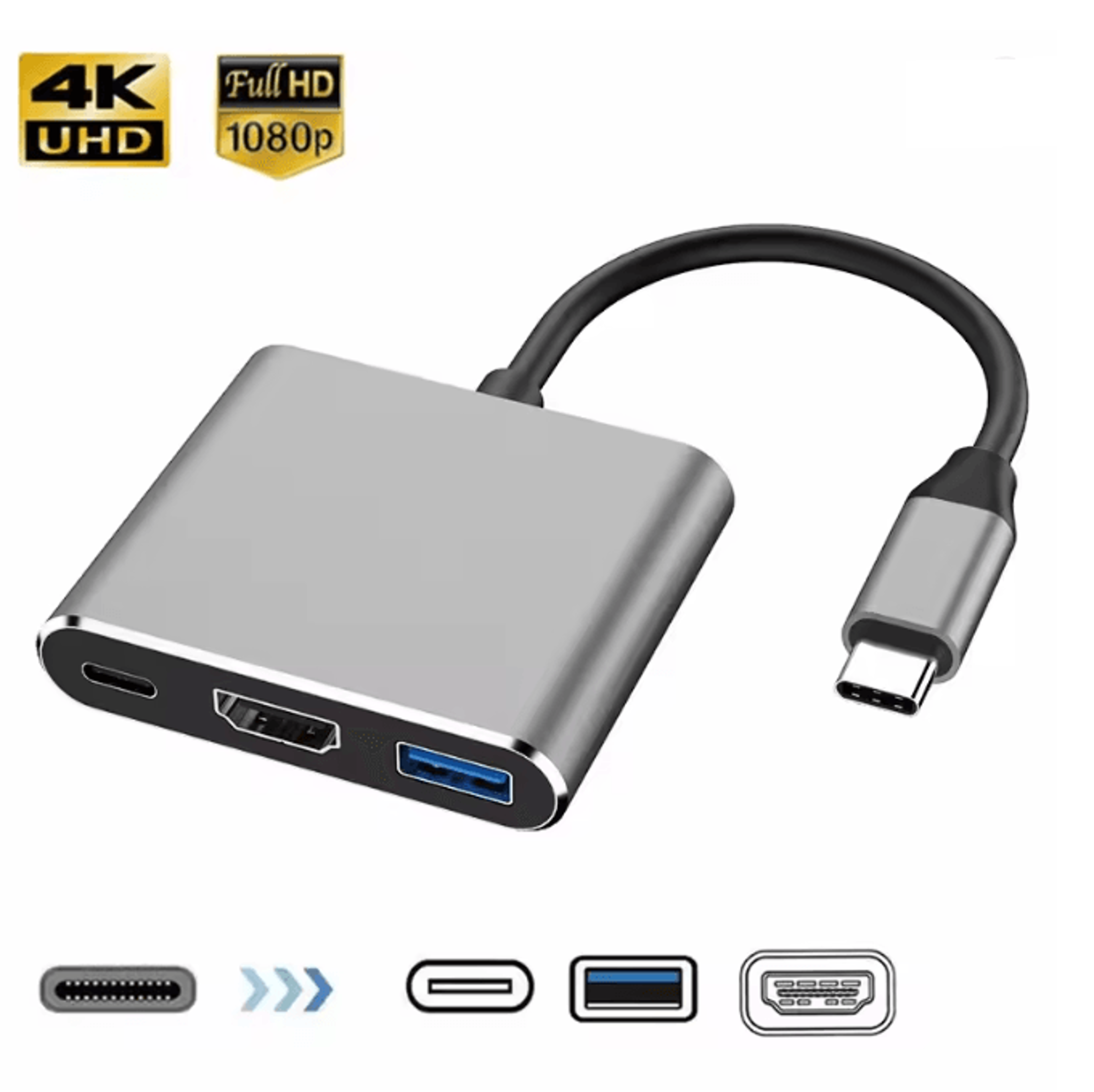 3 in 1 usb c hub adapter