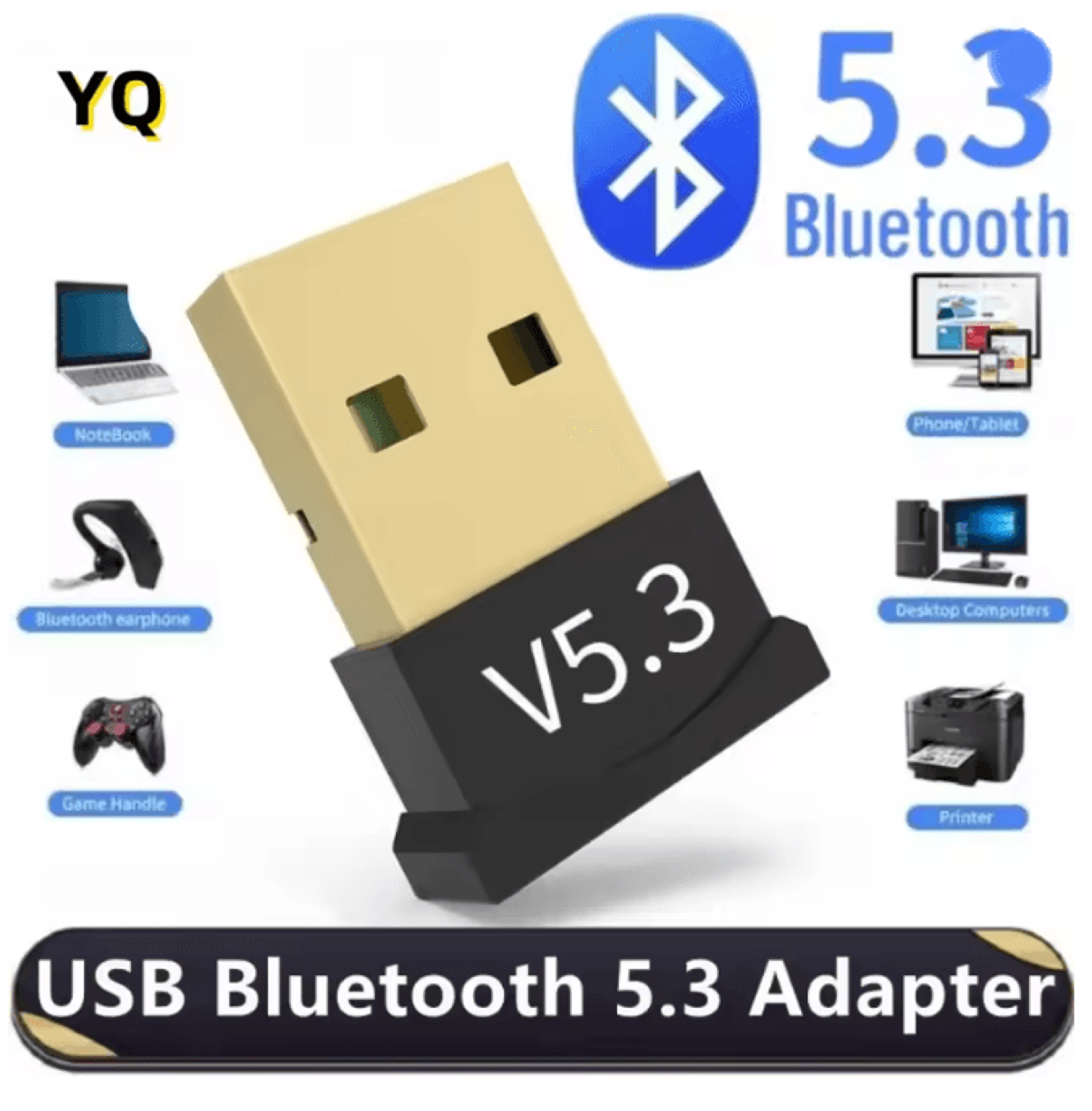usb bluetooth adapter 5.3 wireless audio receiver for pc