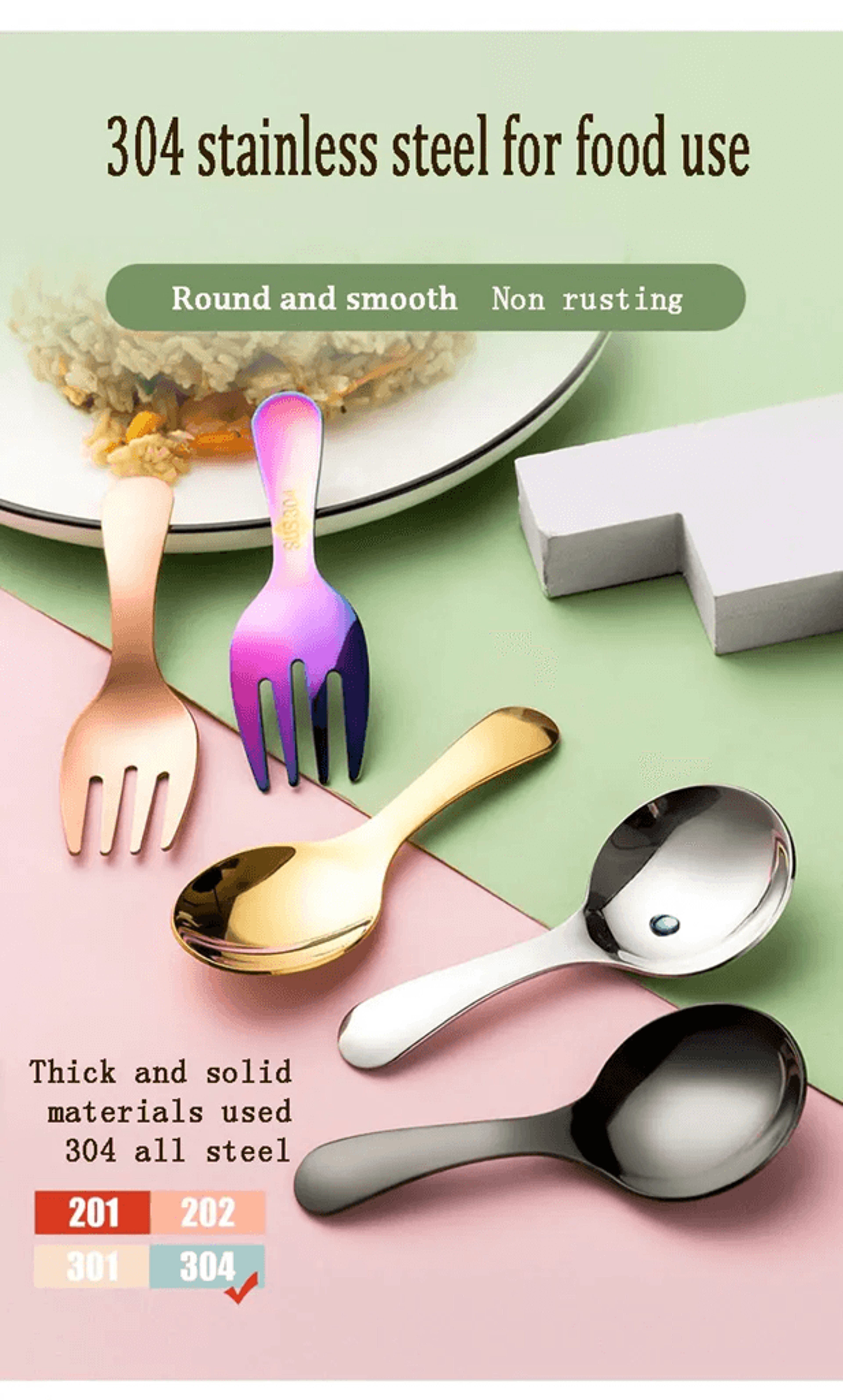 portable stainless steel travel tableware set