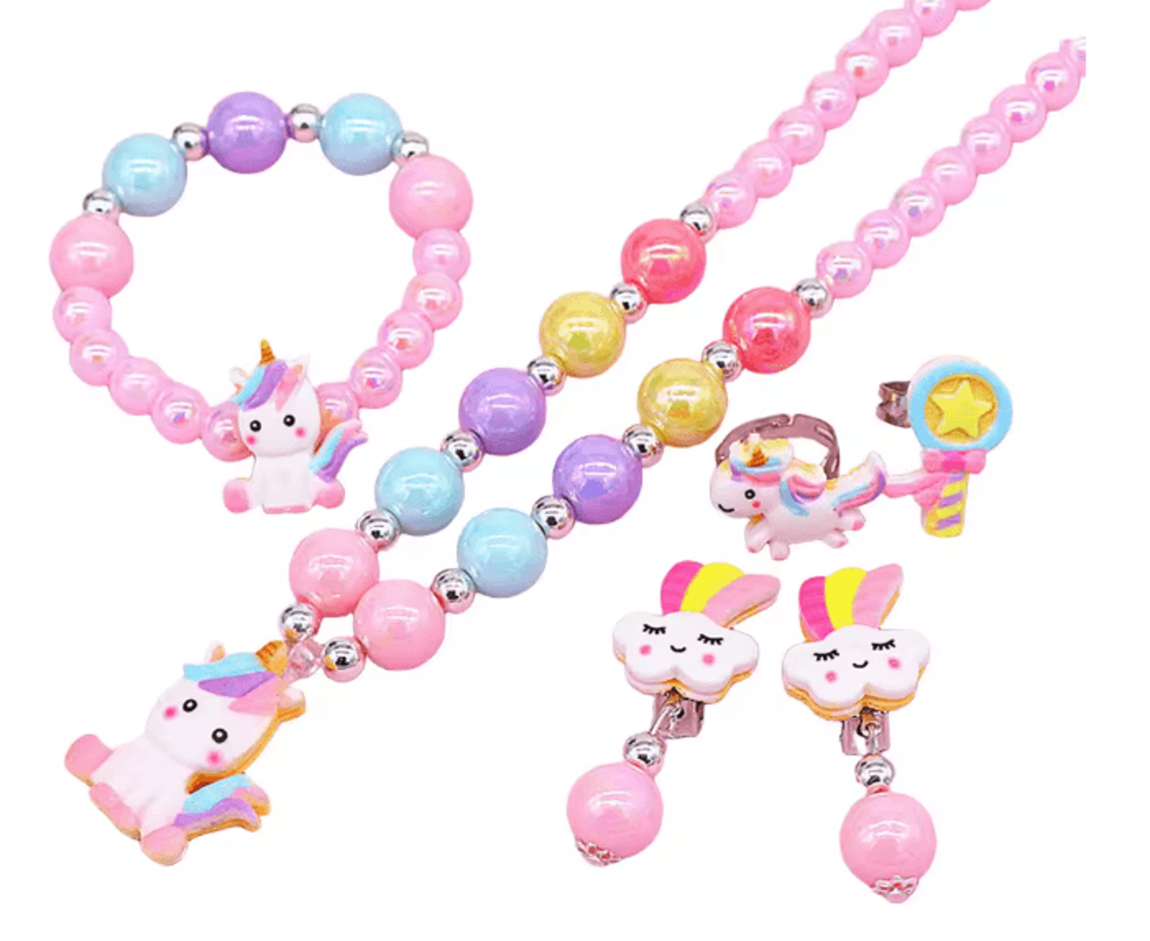 magicglow unicorn jewelry set for girls
