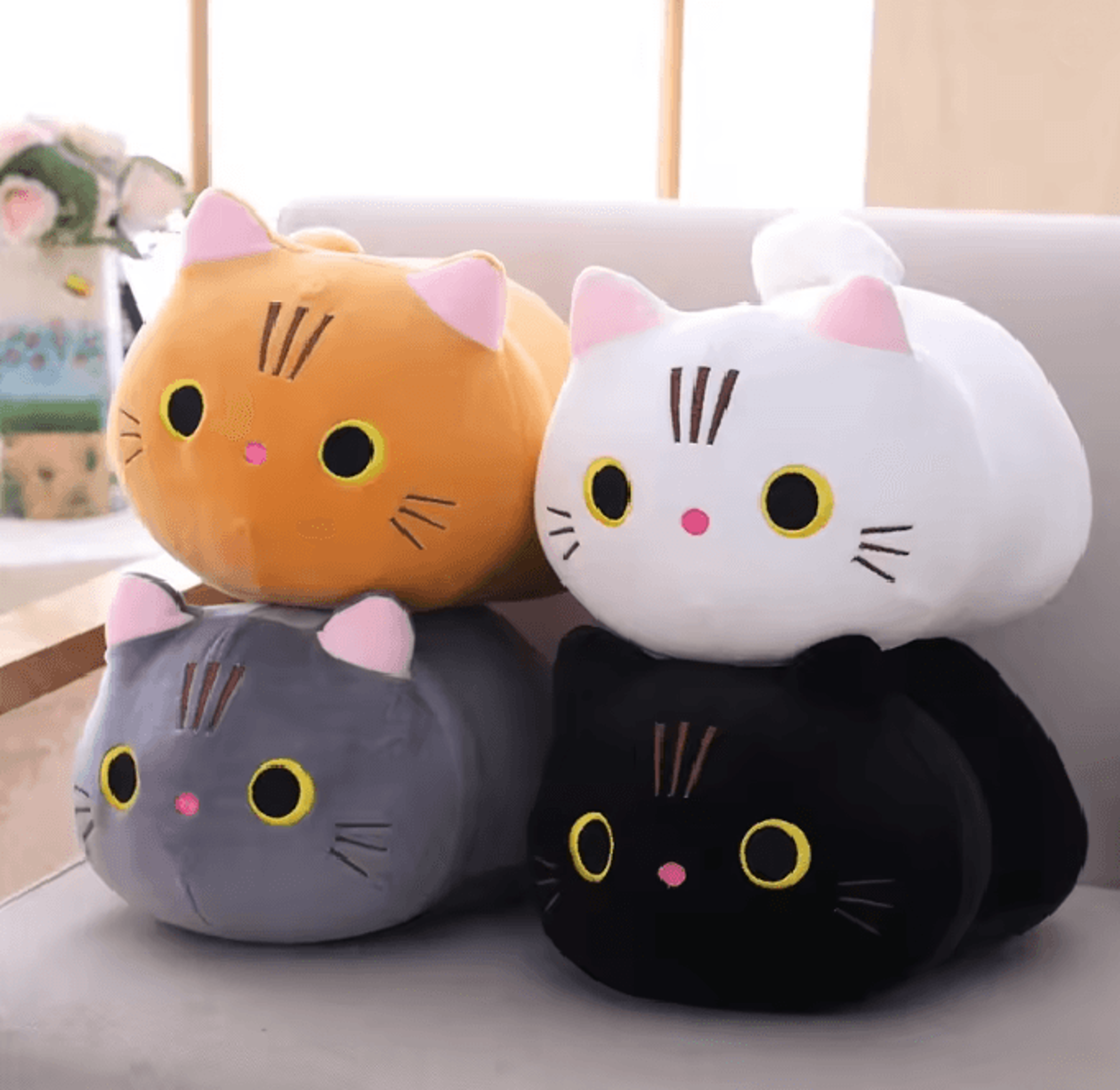 cuddlepaws soft cat plush pillow