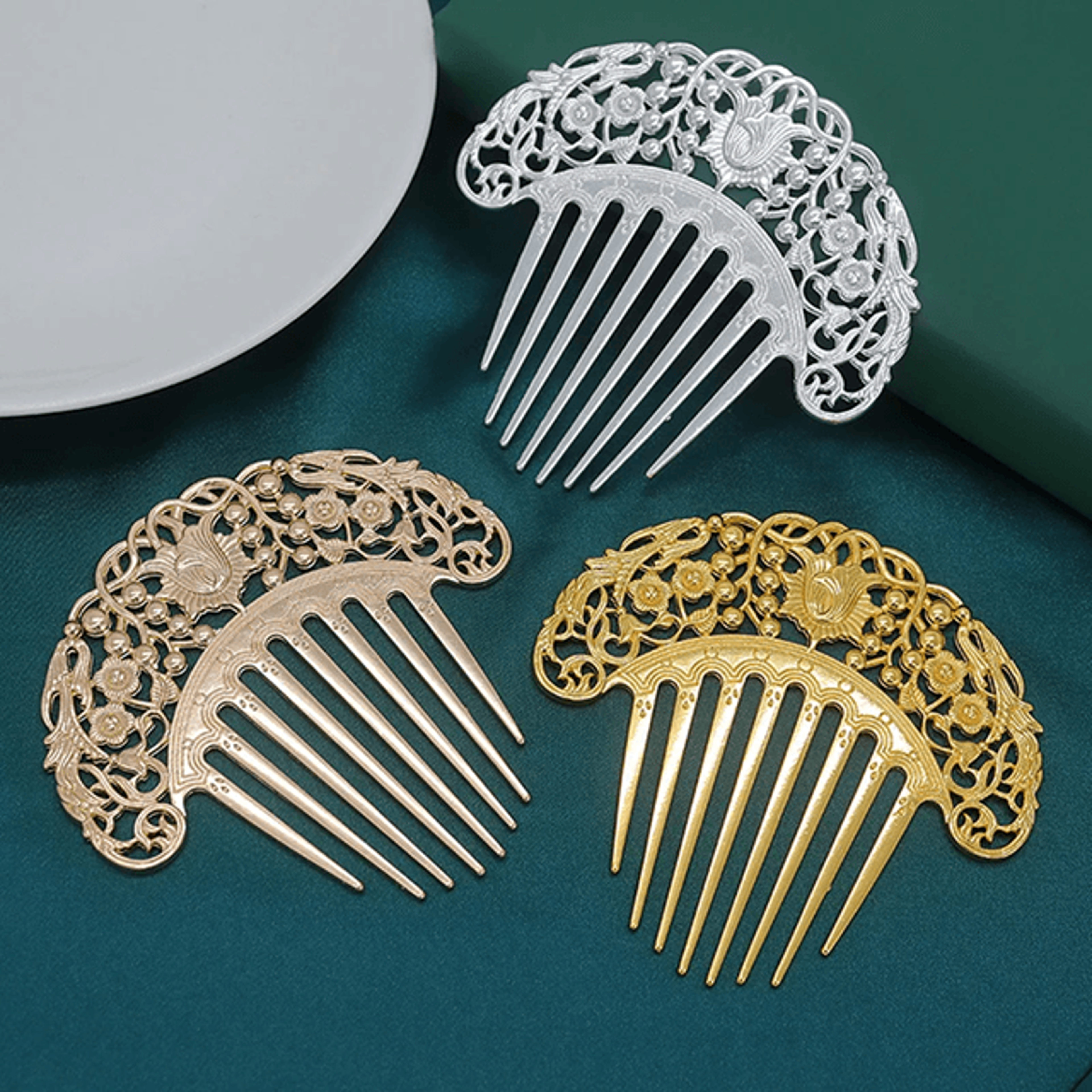 hanfu retro carved hairpin comb