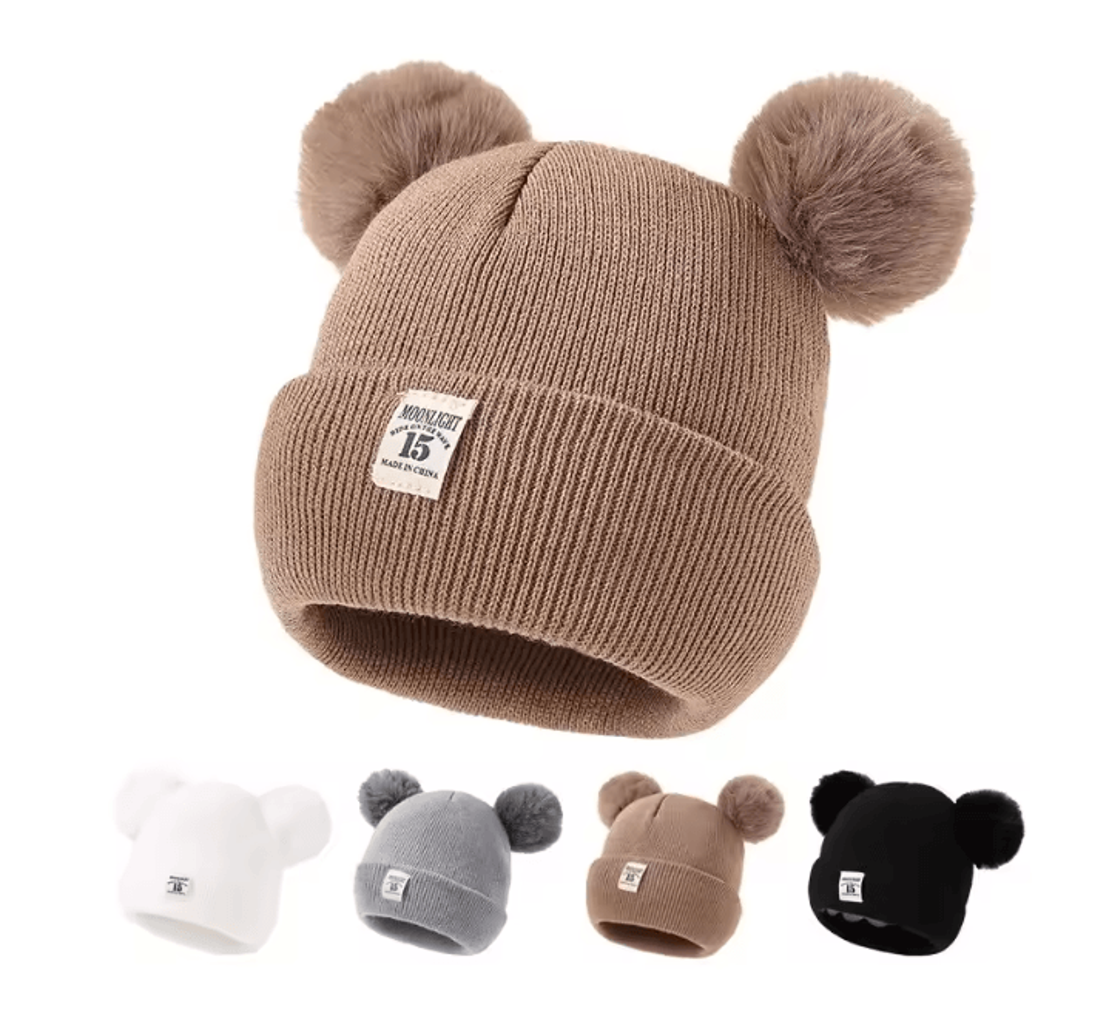SnugPom Baby Knit Beanie Warm Winter Hat for Boys and Girls