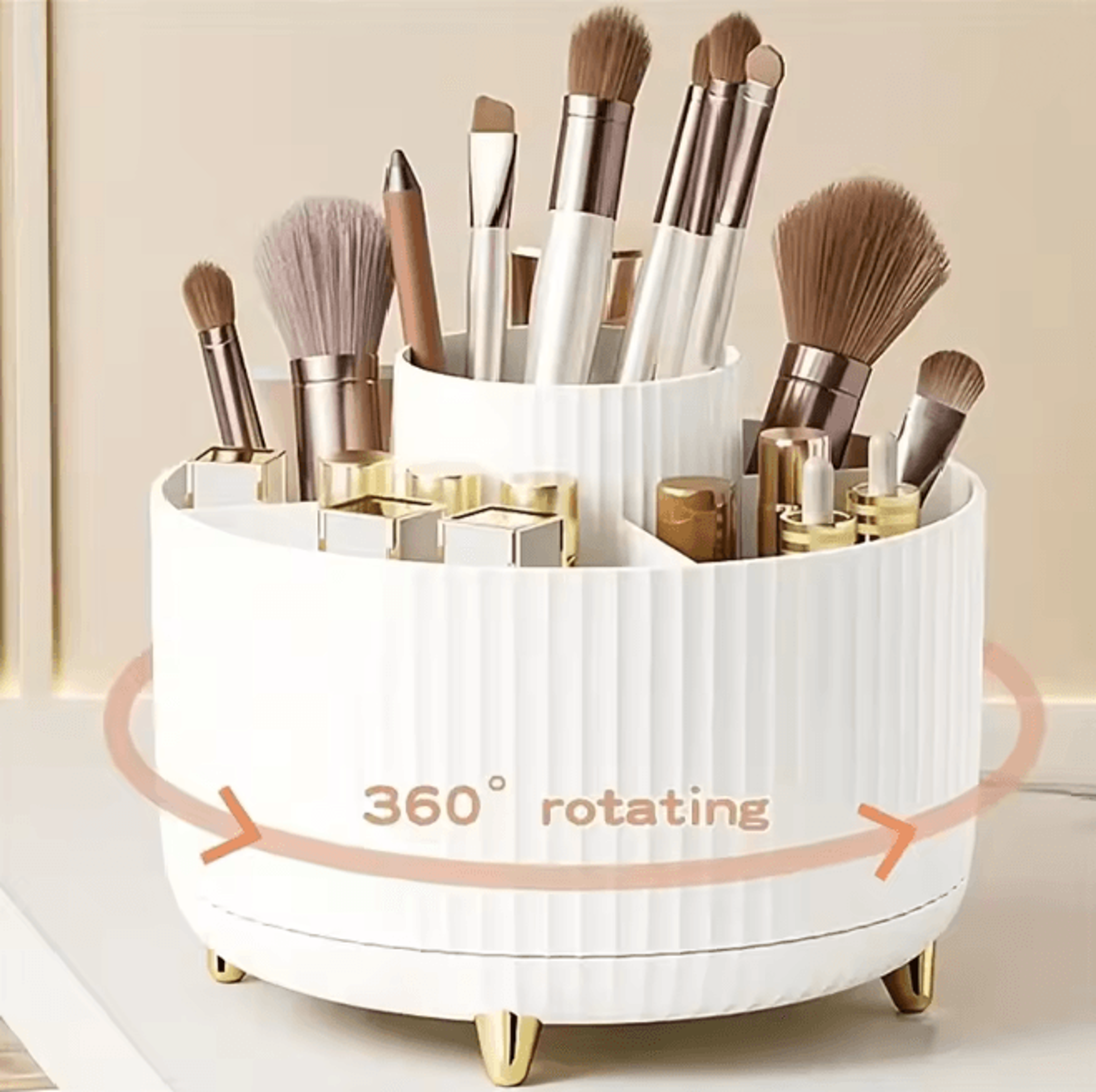 spinglow 360 rotating makeup organizer cosmetic storage holder