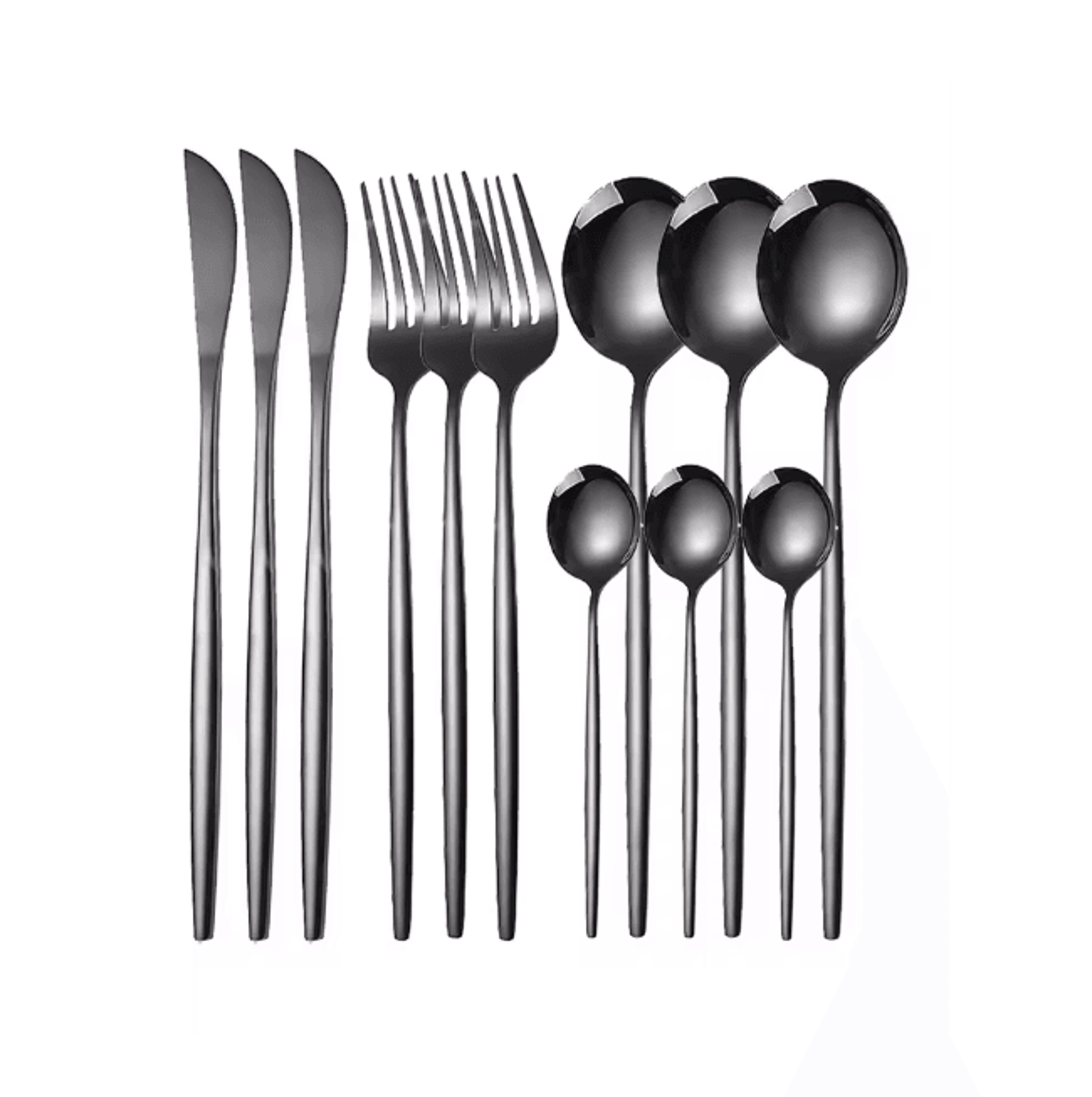 elegancepro stainless steel cutlery set 12 piece steak knife fork and spoon set
