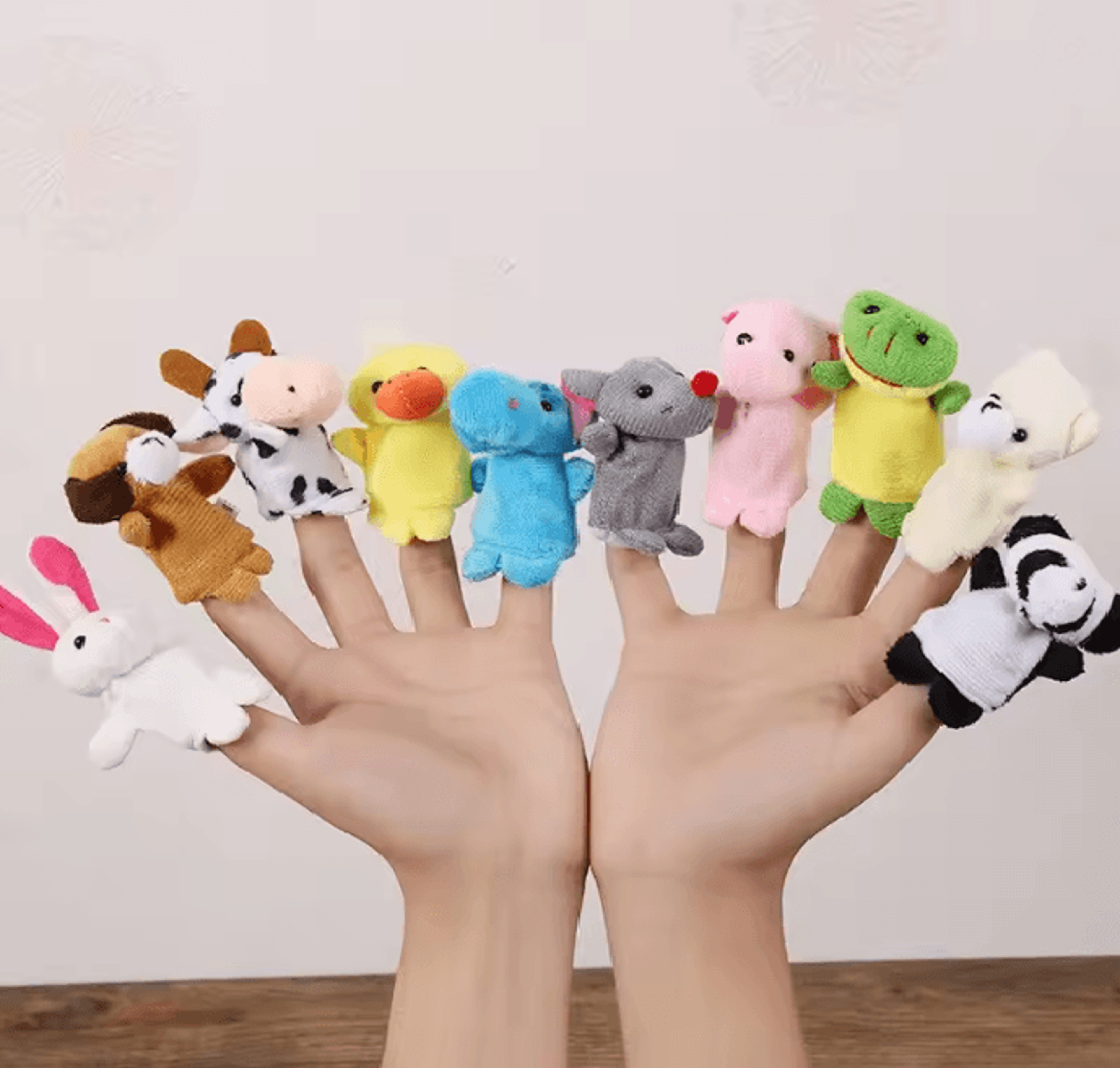 storysoft cartoon finger puppet set plush hand dolls for kids