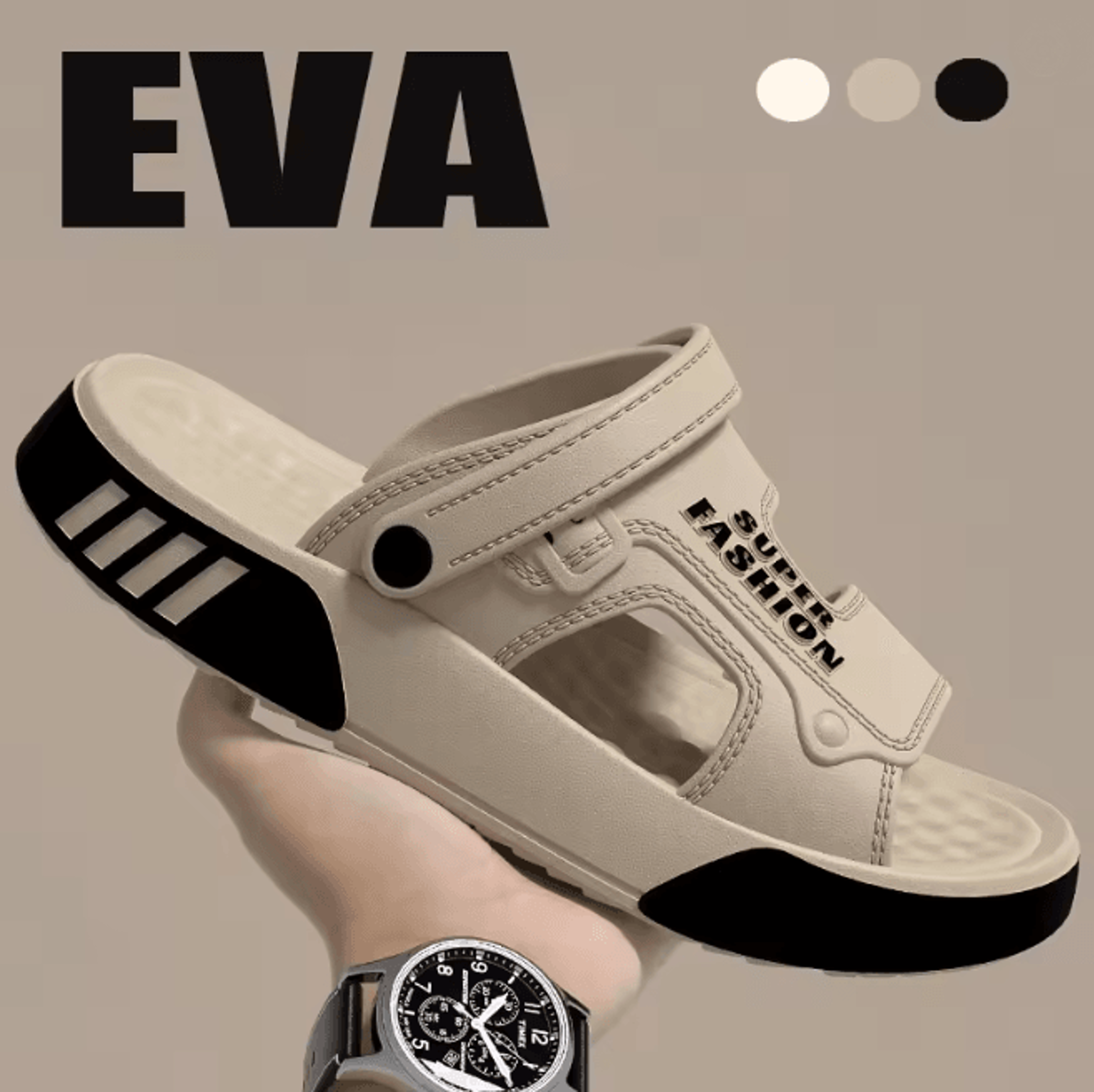 EaseStep Mens EVA Slide Slippers Soft Sole Summer Sandals