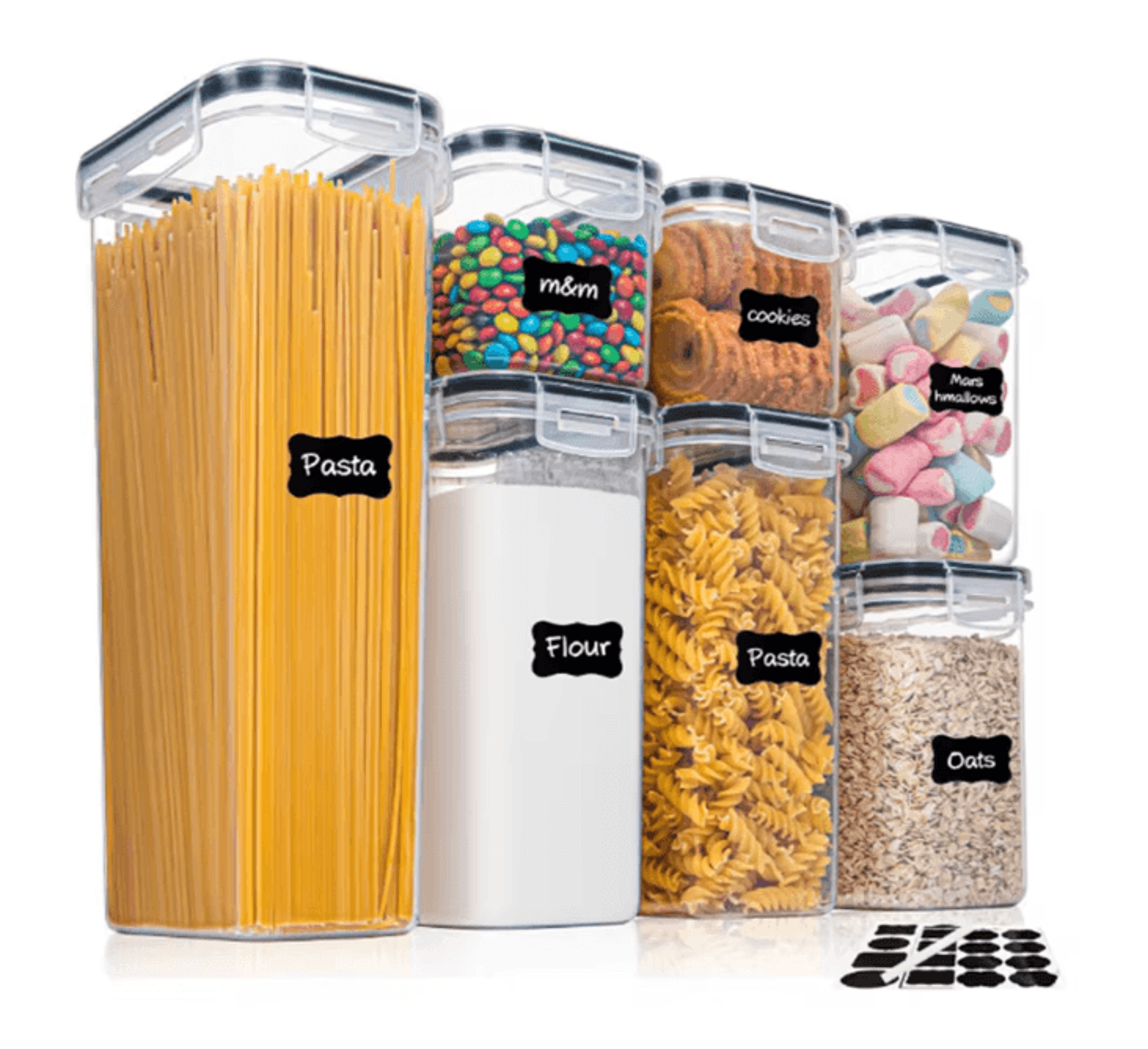 FreshLock 7 Piece Airtight Food Storage Containers BPA Free Kitchen Set