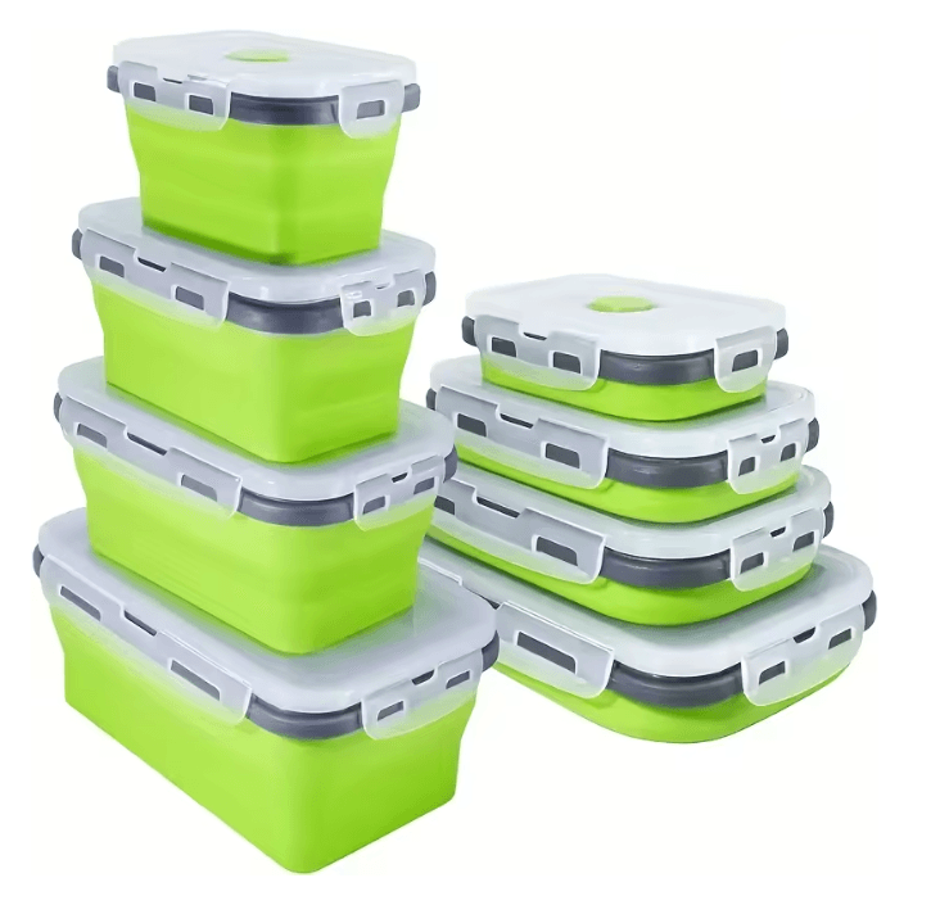 collapsible silicone food storage container stackable lunch box set