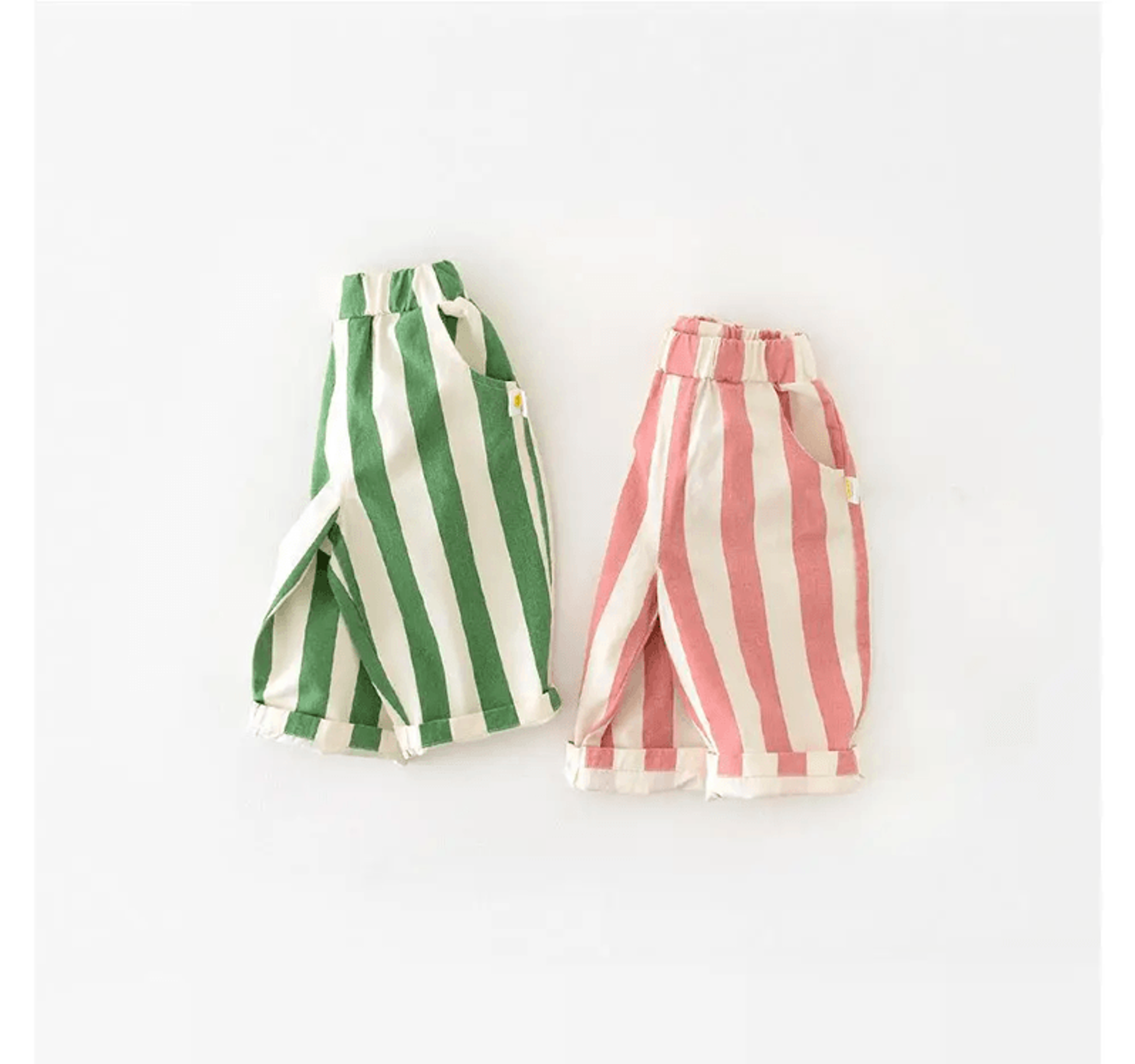 Kids Striped Cotton Pants Loose Fit Casual Trousers for Toddlers