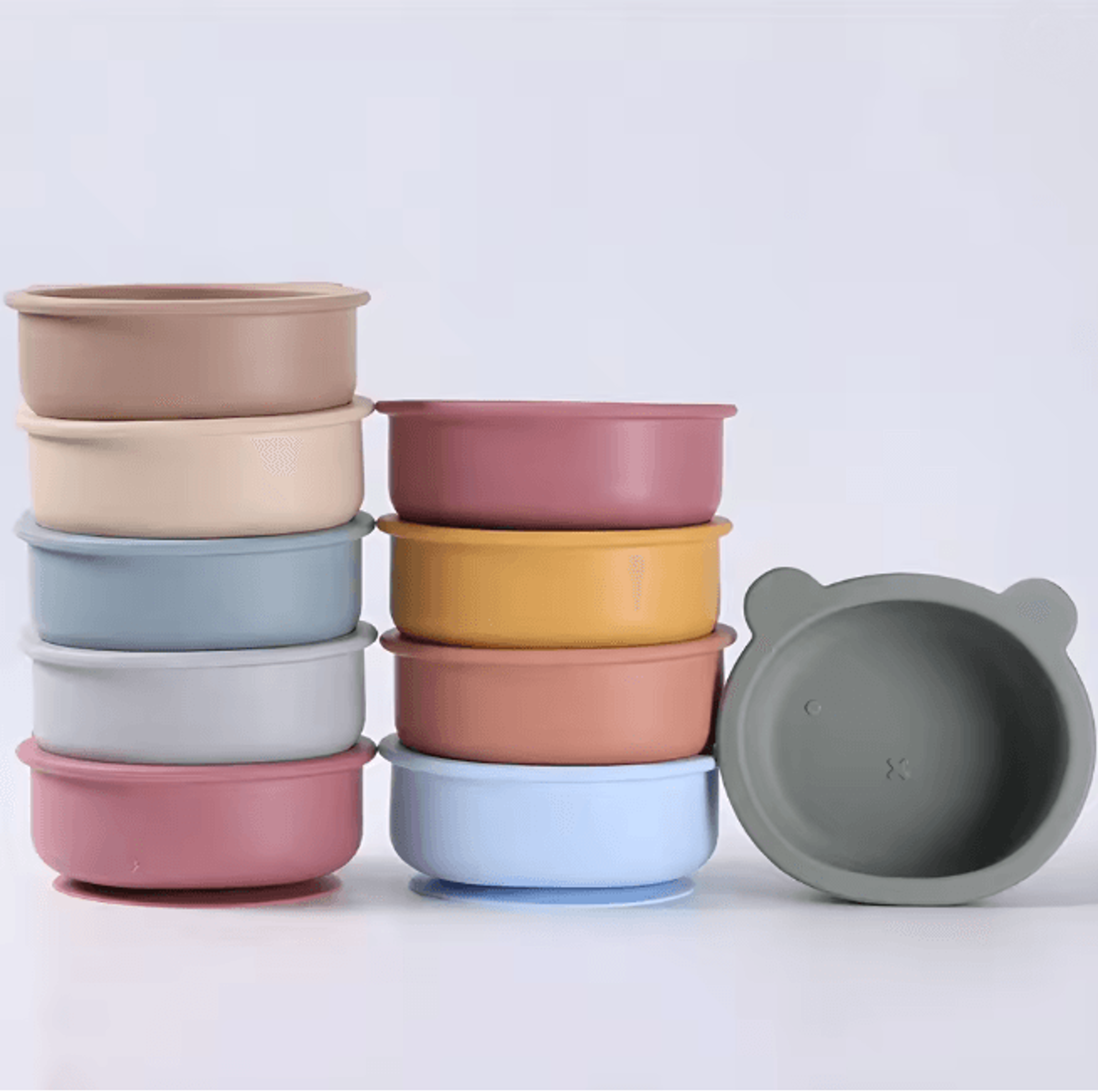 baby silicone suction bowl snail design learning to eat feeding bowl