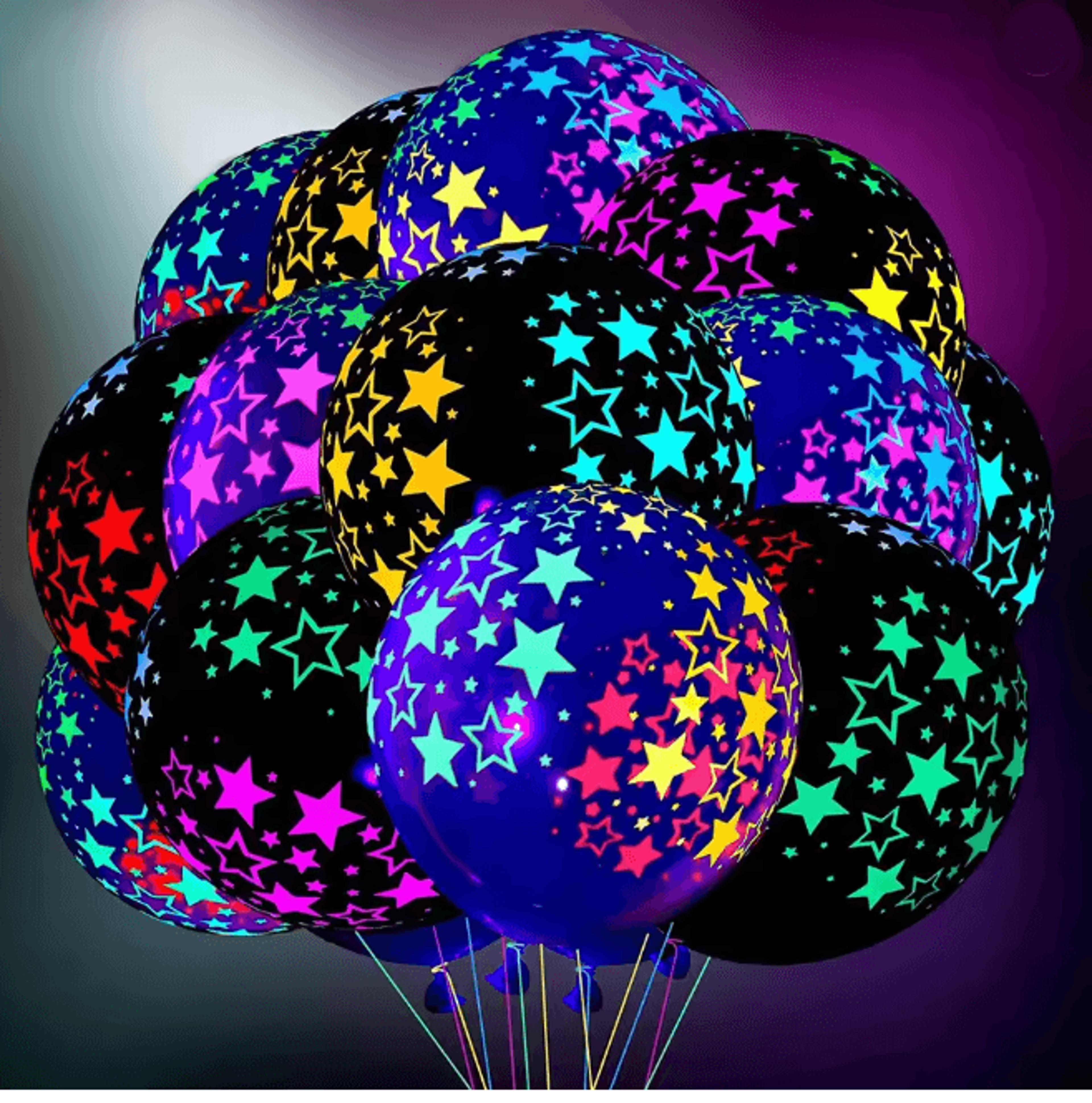Glow in the Dark Heart Balloons 12 Inch Fluorescent Party Decor Set