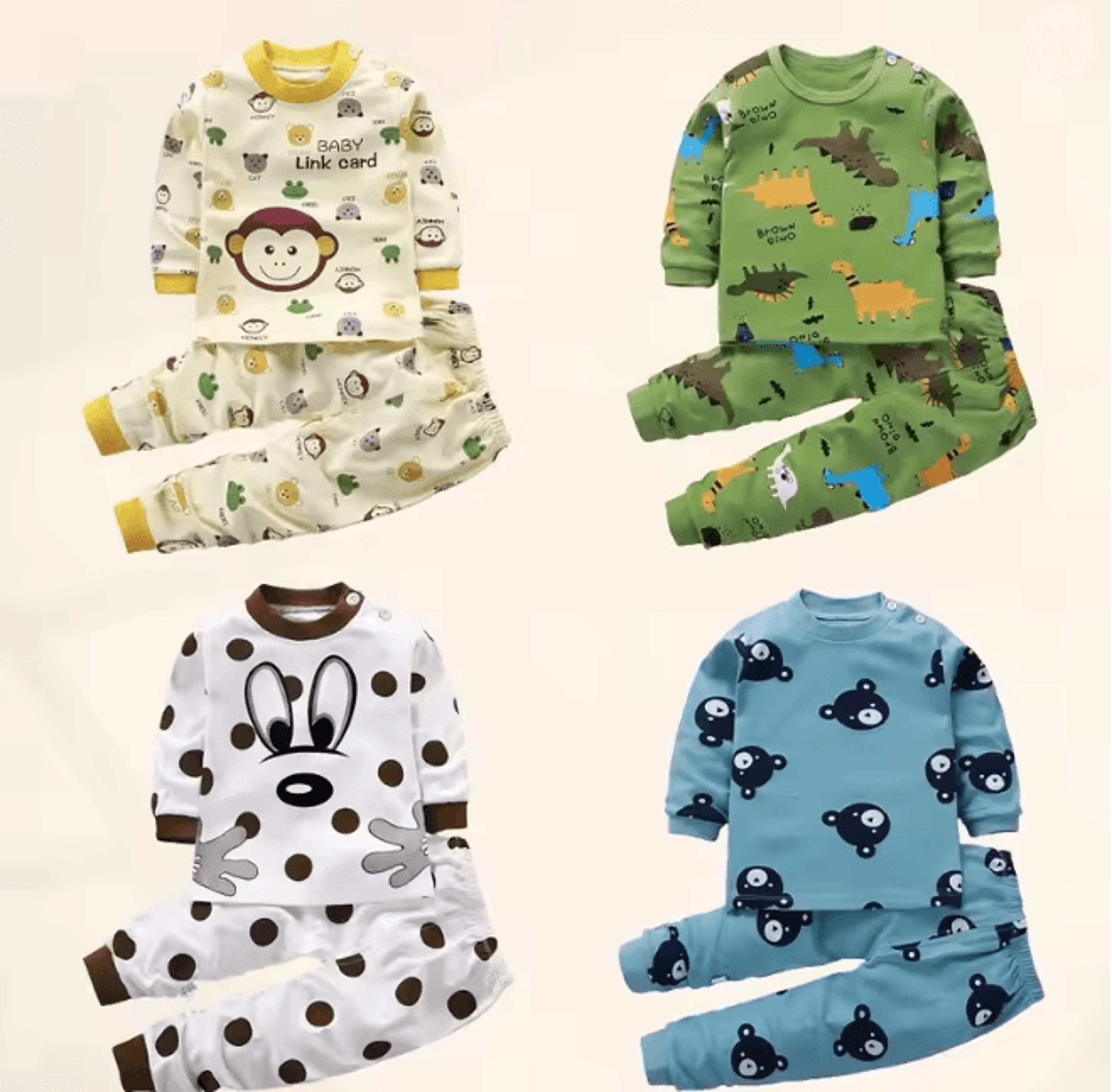 kids cotton sleepwear set warm autumn winter pajamas for boys and girls