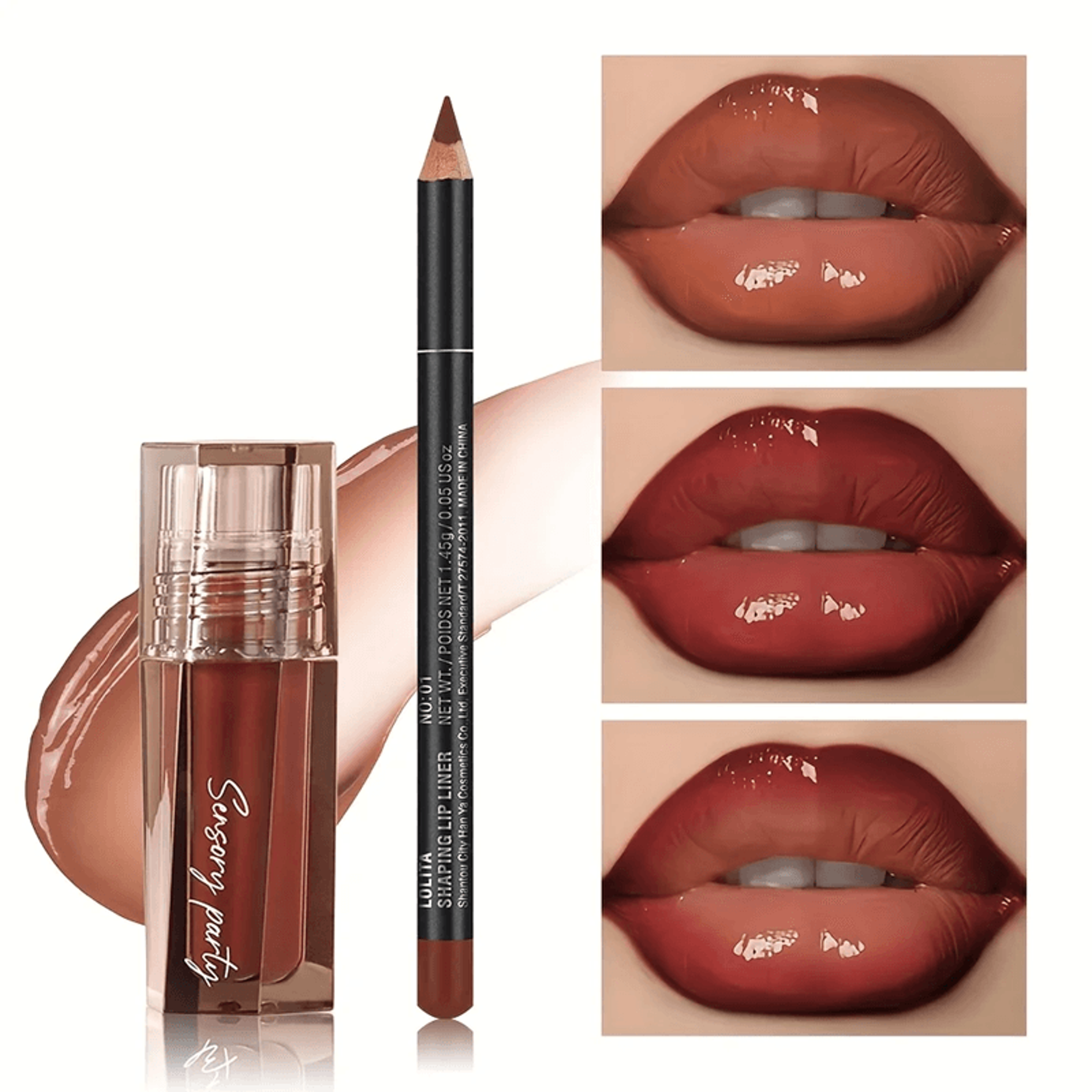 Hydrating Lip Gloss and Lip Liner Set Precision Defined Lips