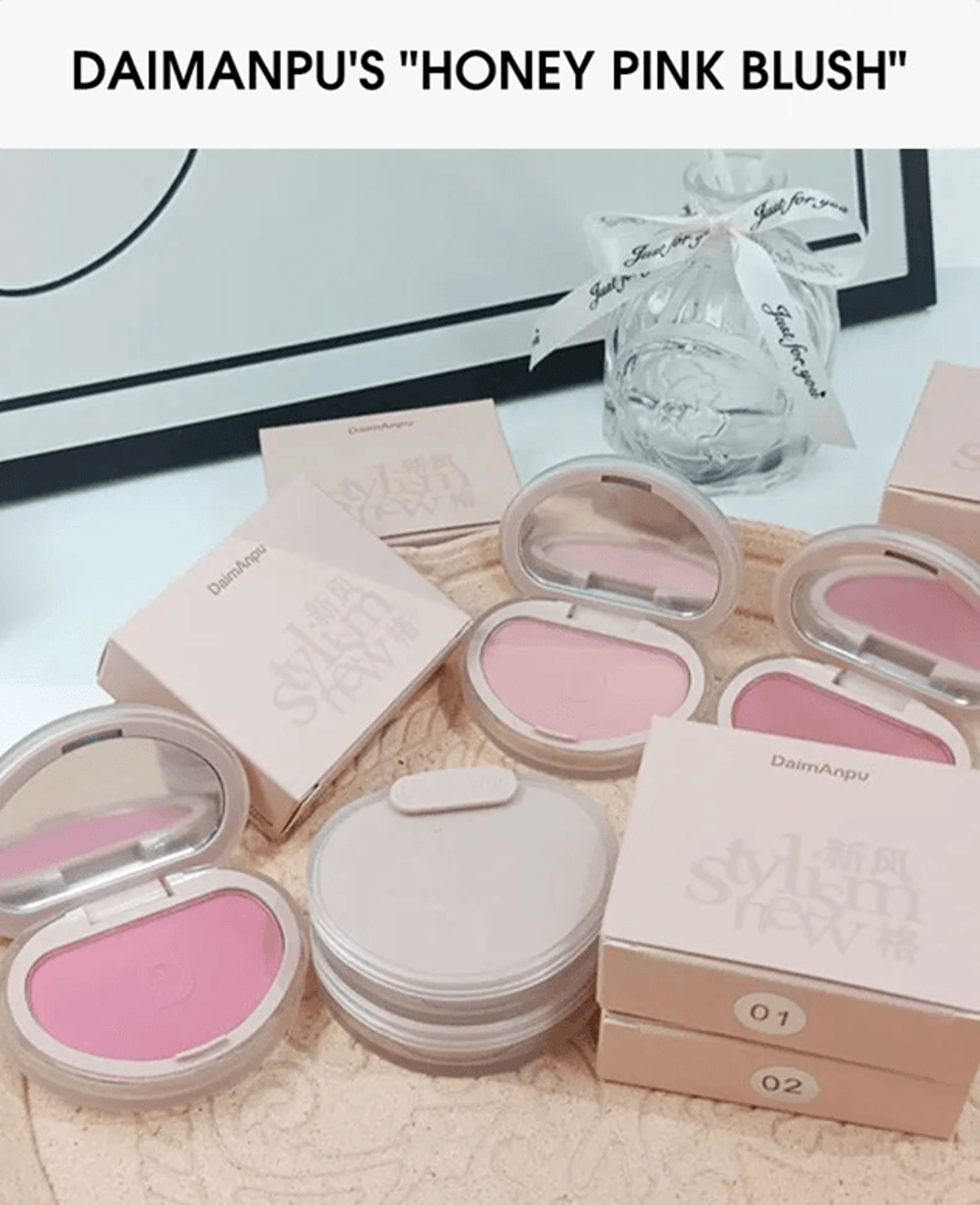 DaimAnpu Honey Glow Powder Blush Natural Brightening Finish