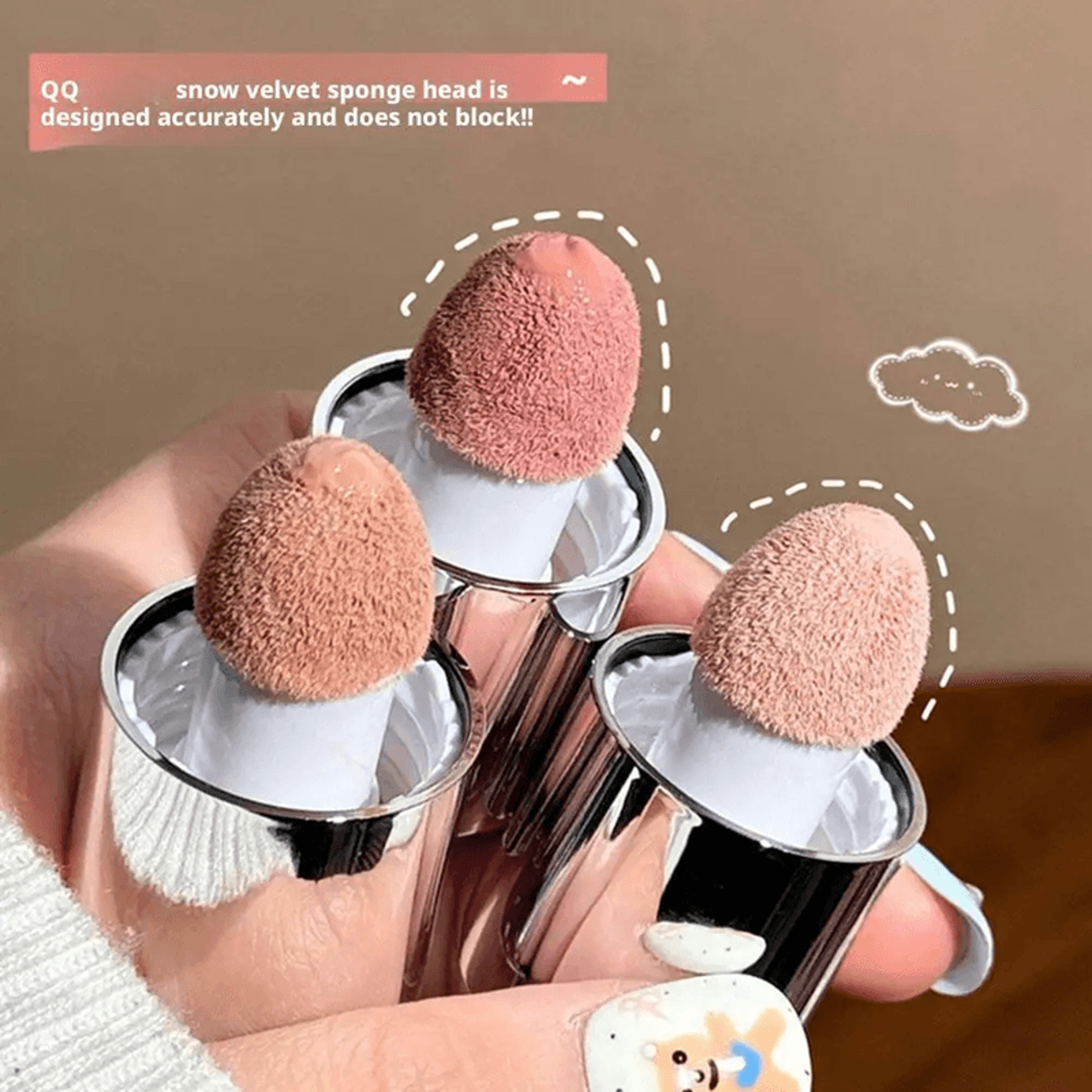Velvet Matte Liquid Blush Sponge Applicator Stick