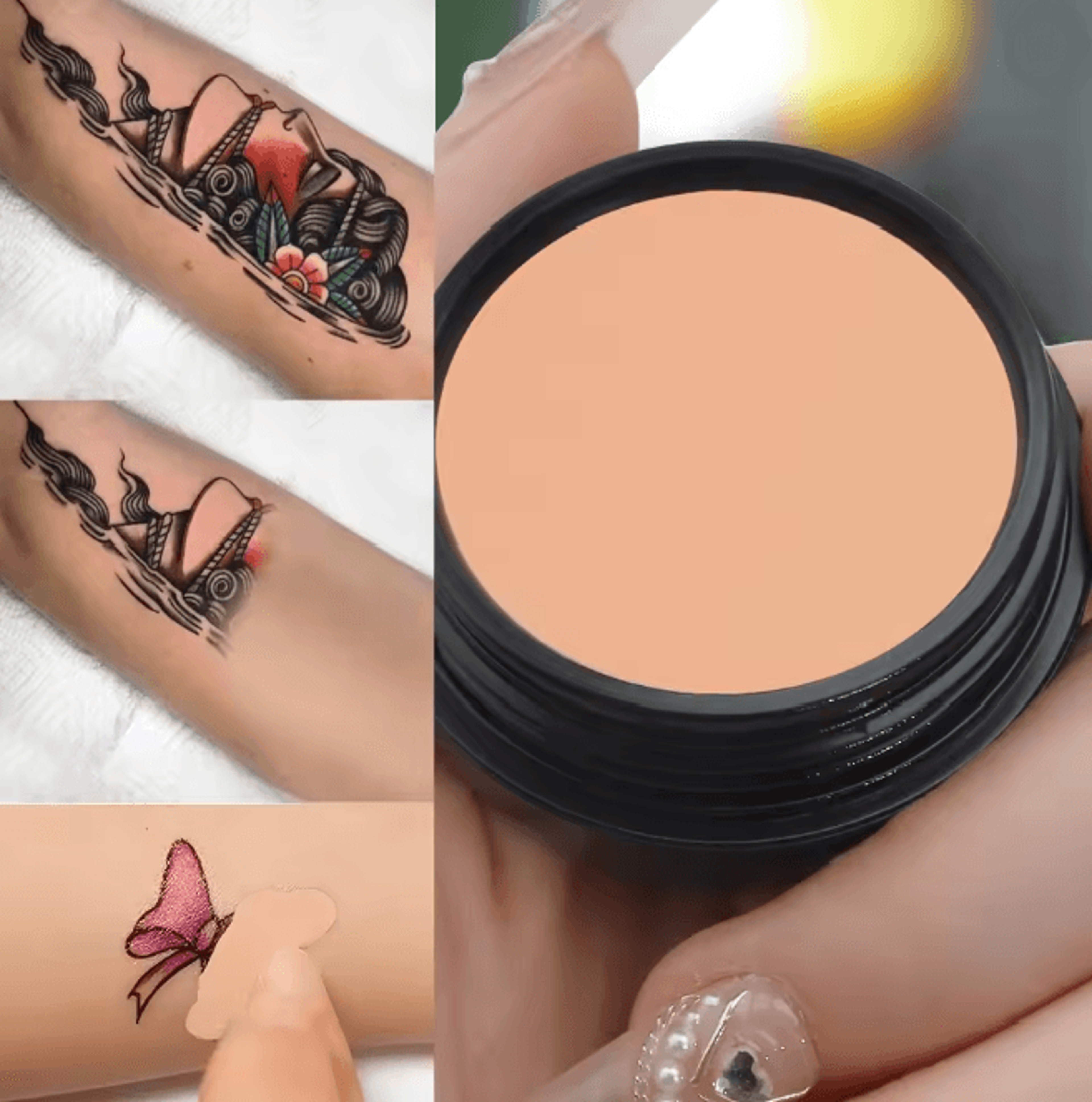 full coverage waterproof concealer for tattoos and scars natural finish