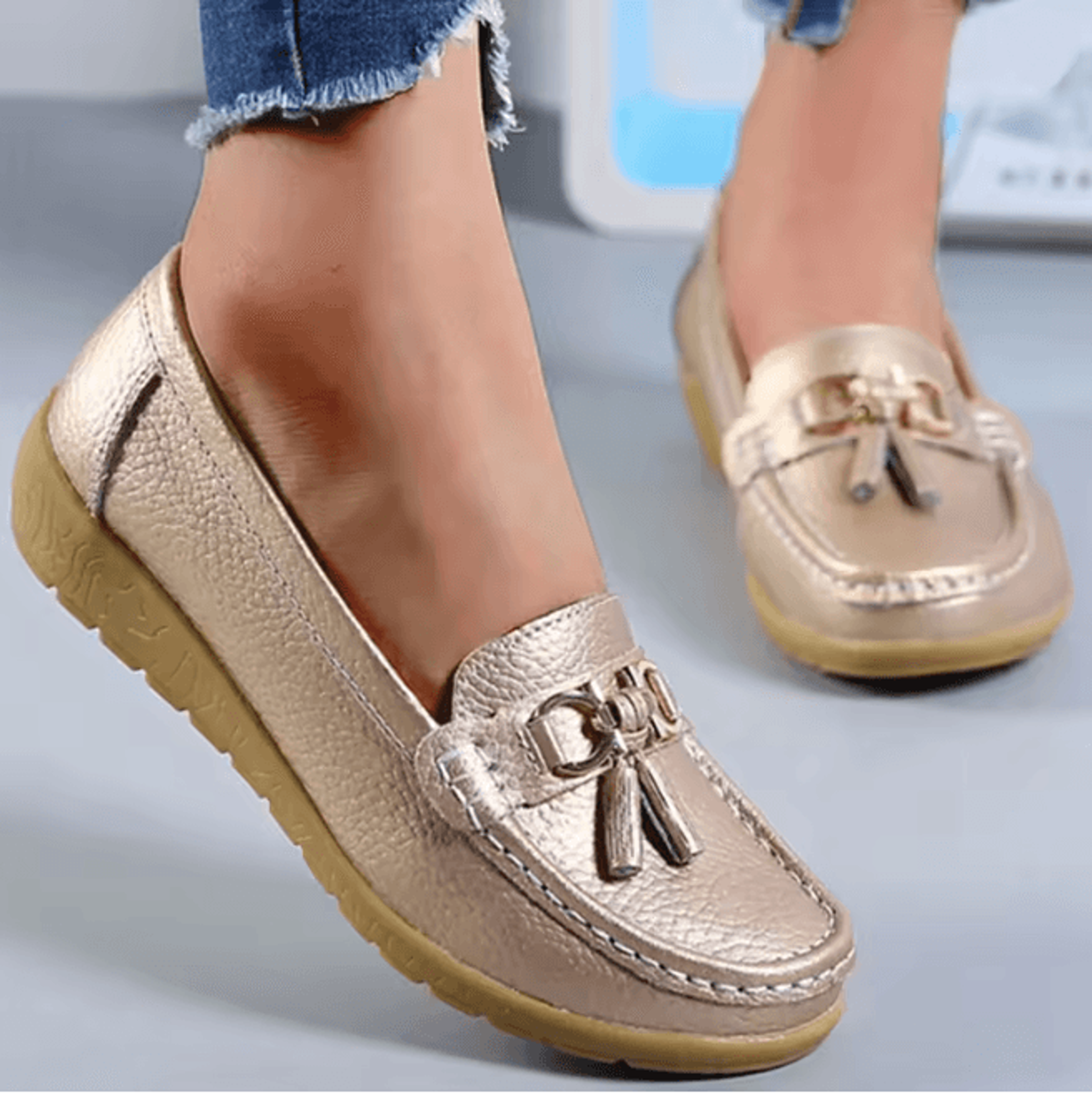 Womens Comfortable Nurse Loafers Slip On Flat Shoes