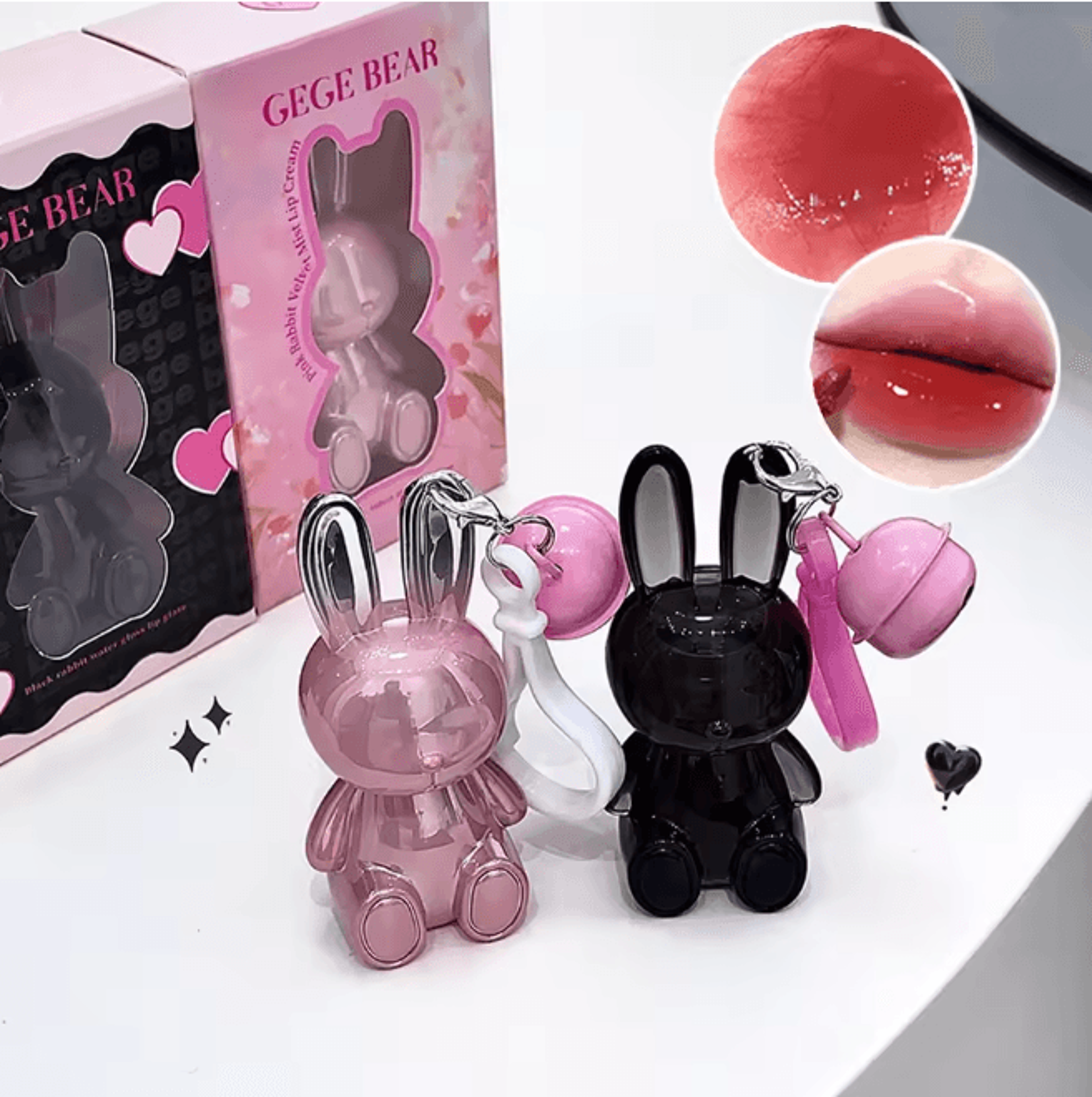 Velvet Matte Lip Cream Water Light Lip Glaze Cute Pendant Design