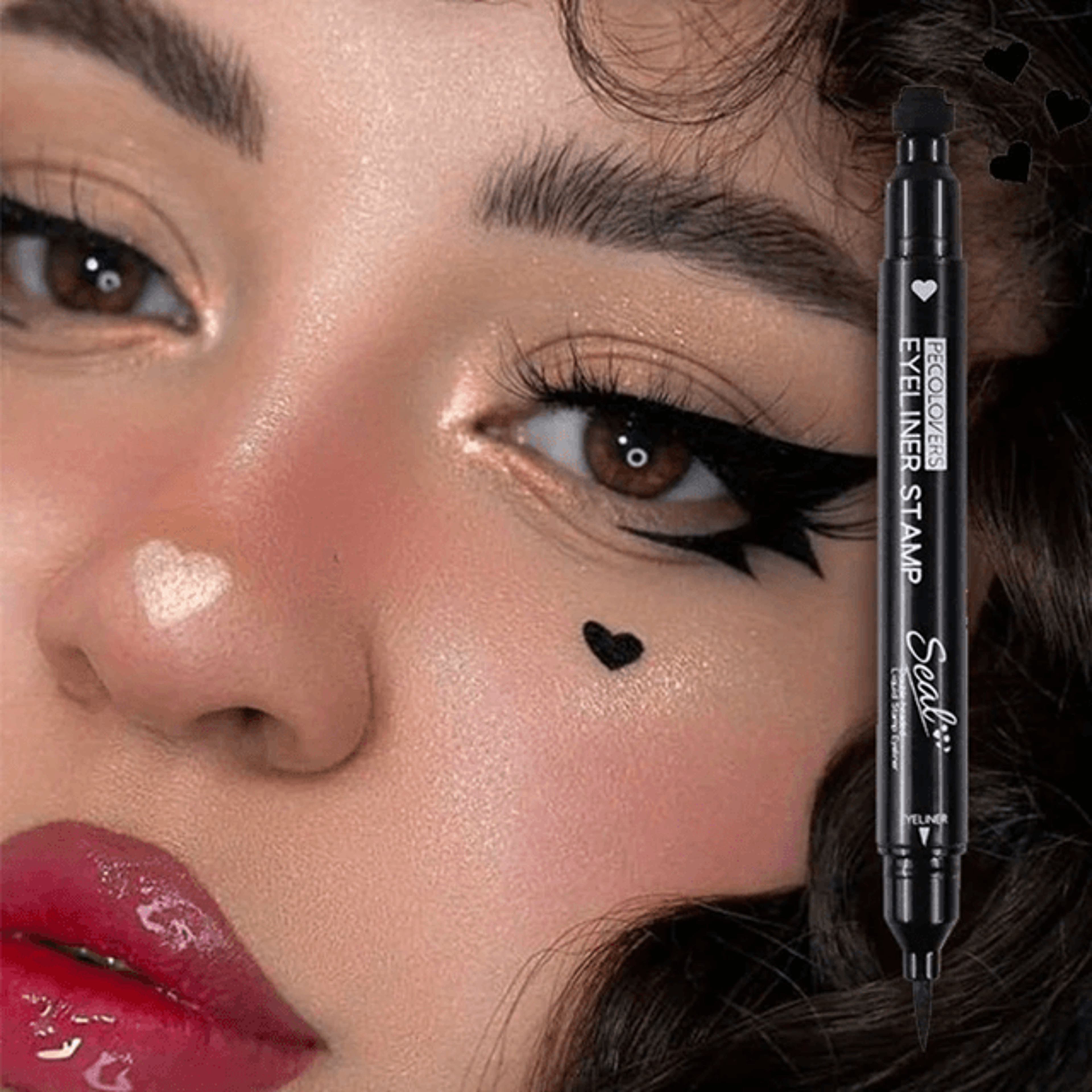 Star Stamp Liquid Eyeliner Waterproof Long Lasting Black