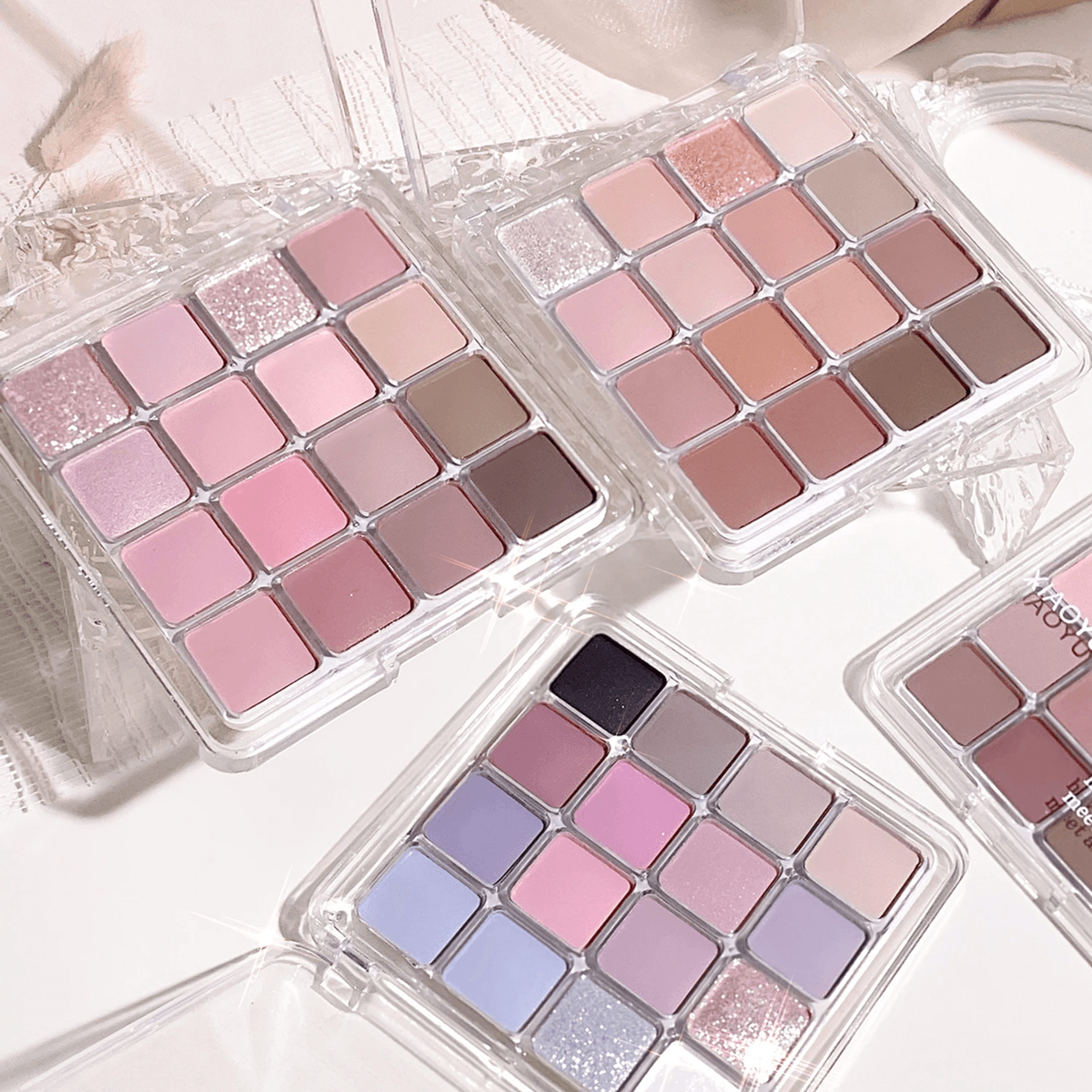 sixteen color sunset earth tone eyeshadow palette pearl and matte