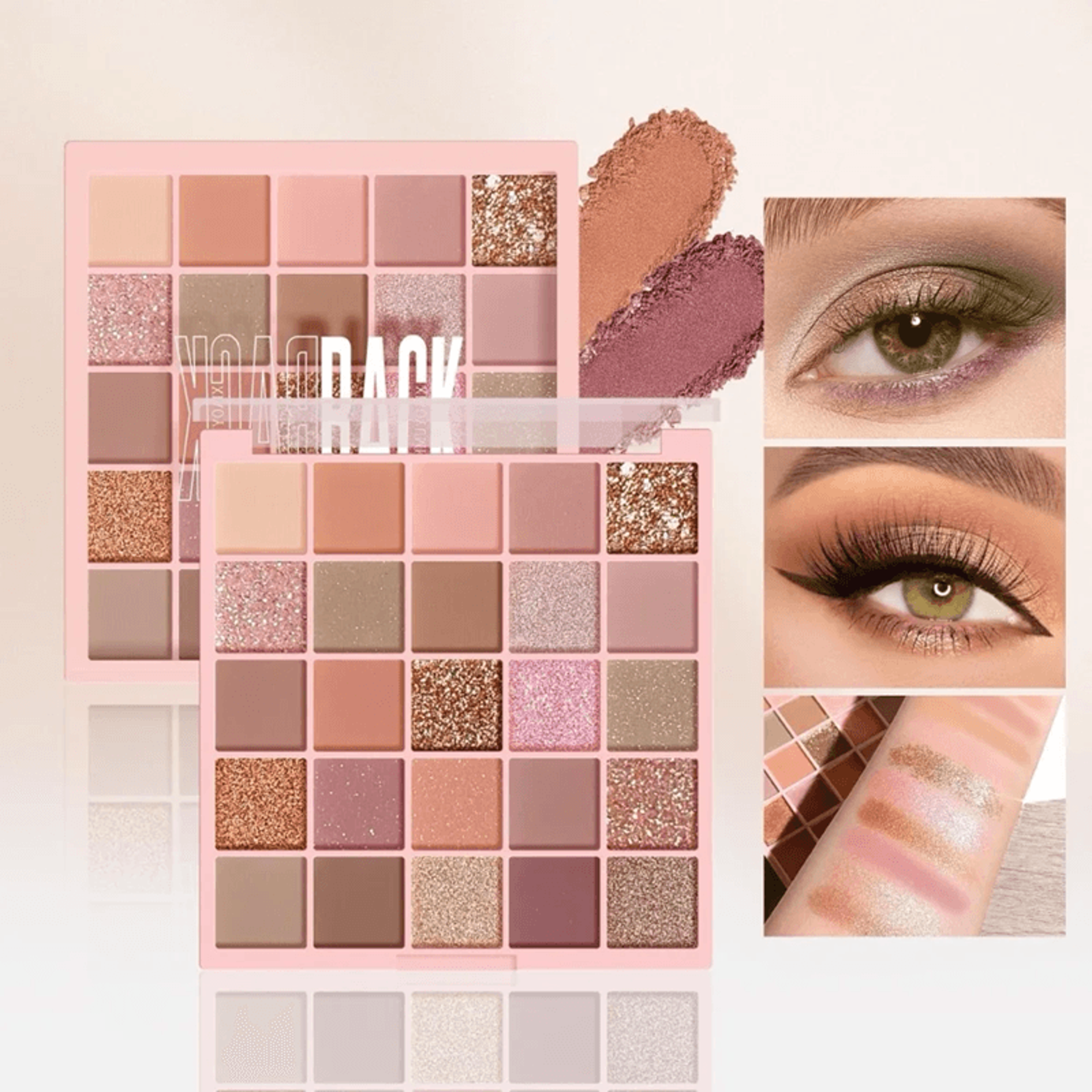twenty five color milk tea eyeshadow palette soft orange brown pearl matte